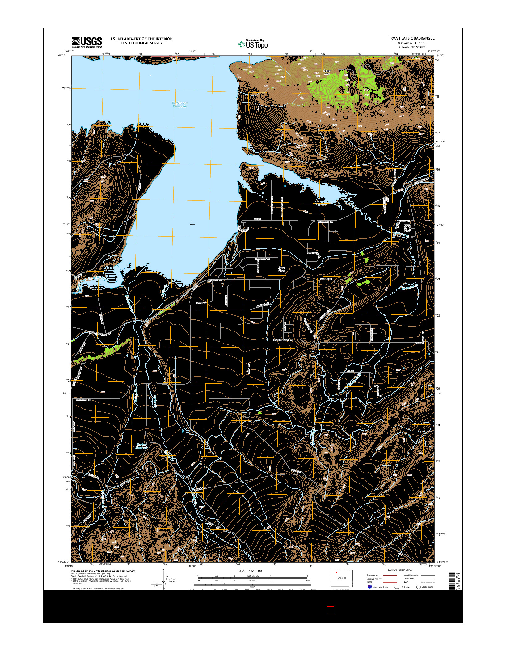 USGS US TOPO 7.5-MINUTE MAP FOR IRMA FLATS, WY 2015