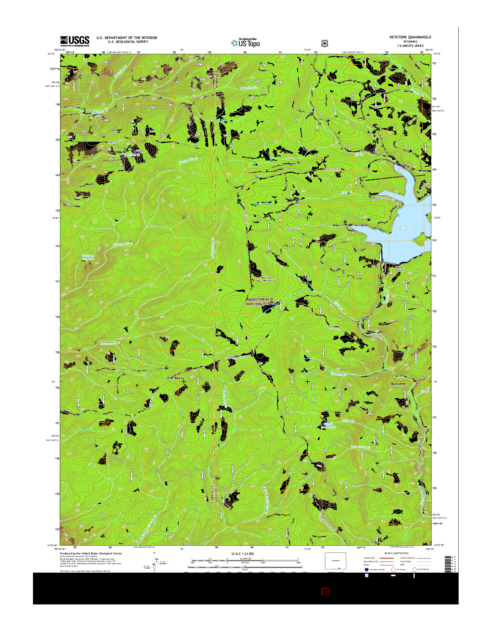 USGS US TOPO 7.5-MINUTE MAP FOR KEYSTONE, WY 2015