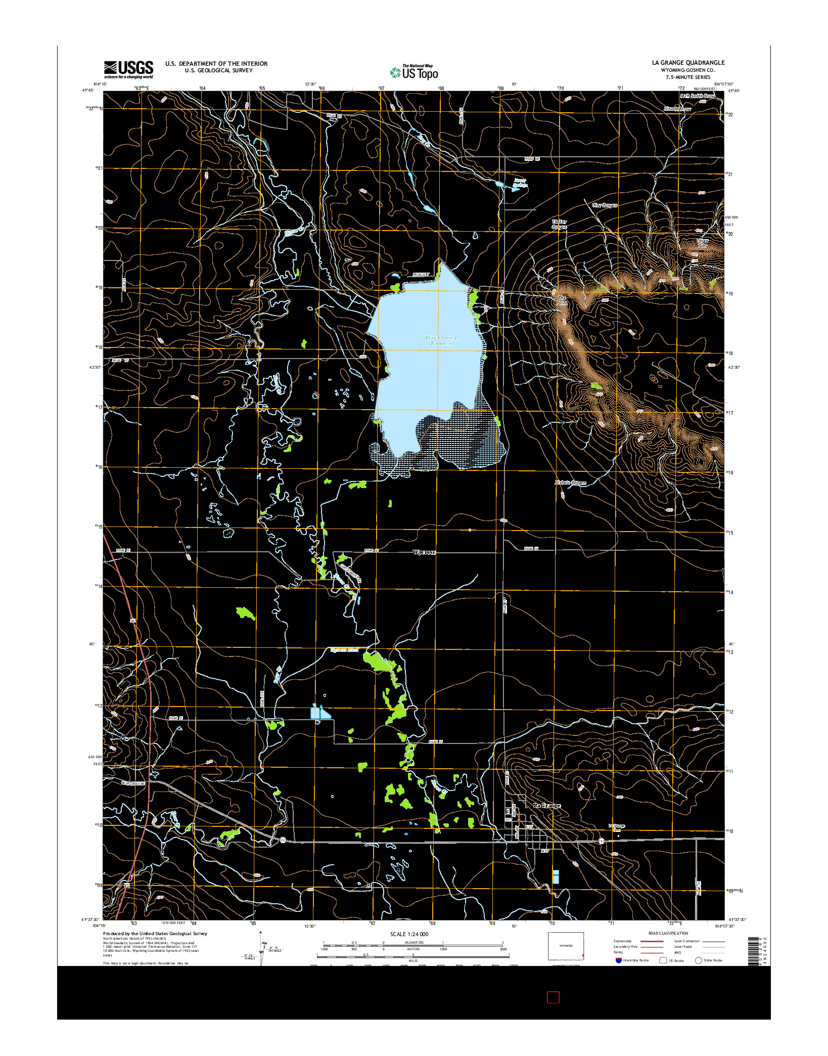 USGS US TOPO 7.5-MINUTE MAP FOR LA GRANGE, WY 2015