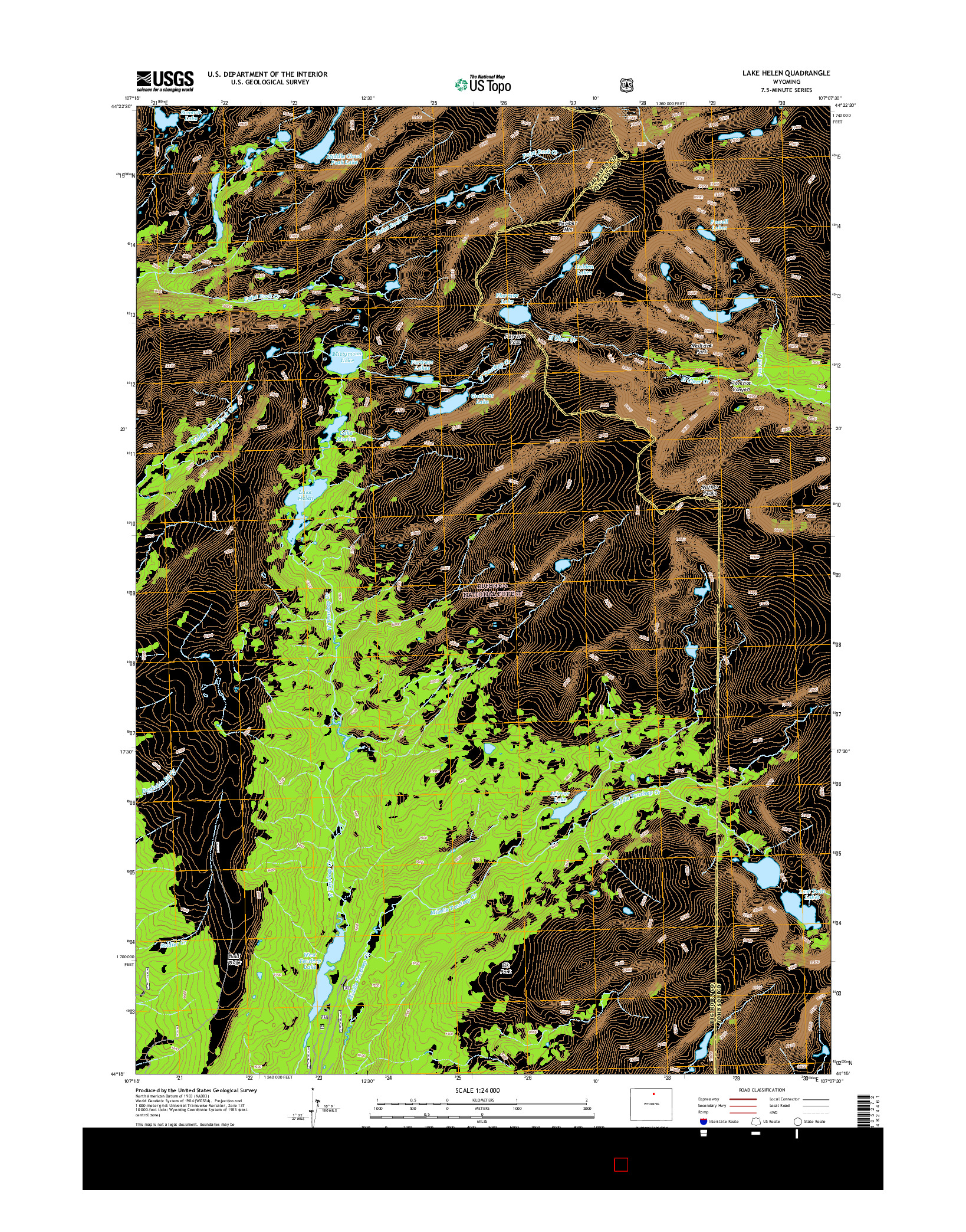 USGS US TOPO 7.5-MINUTE MAP FOR LAKE HELEN, WY 2015