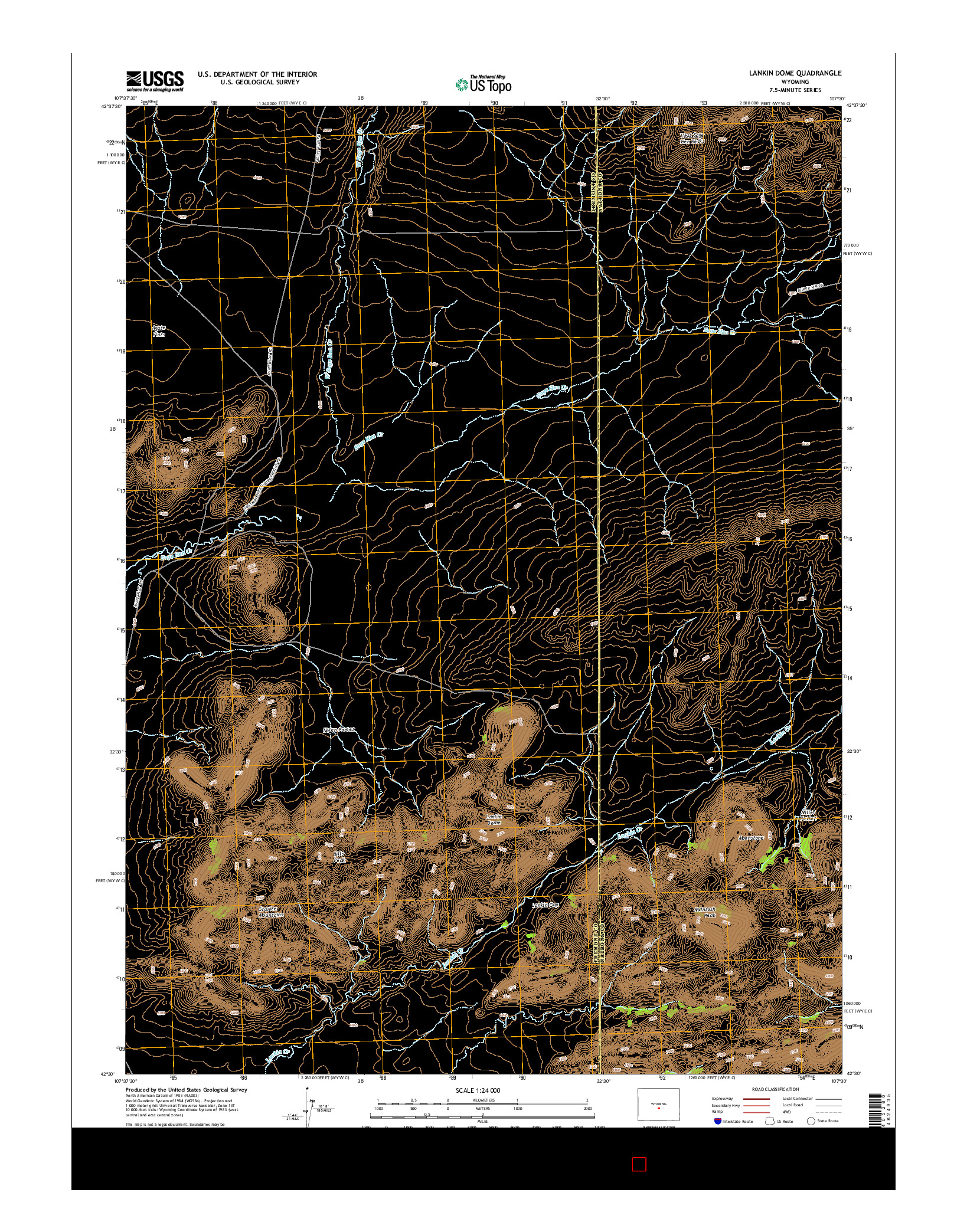 USGS US TOPO 7.5-MINUTE MAP FOR LANKIN DOME, WY 2015
