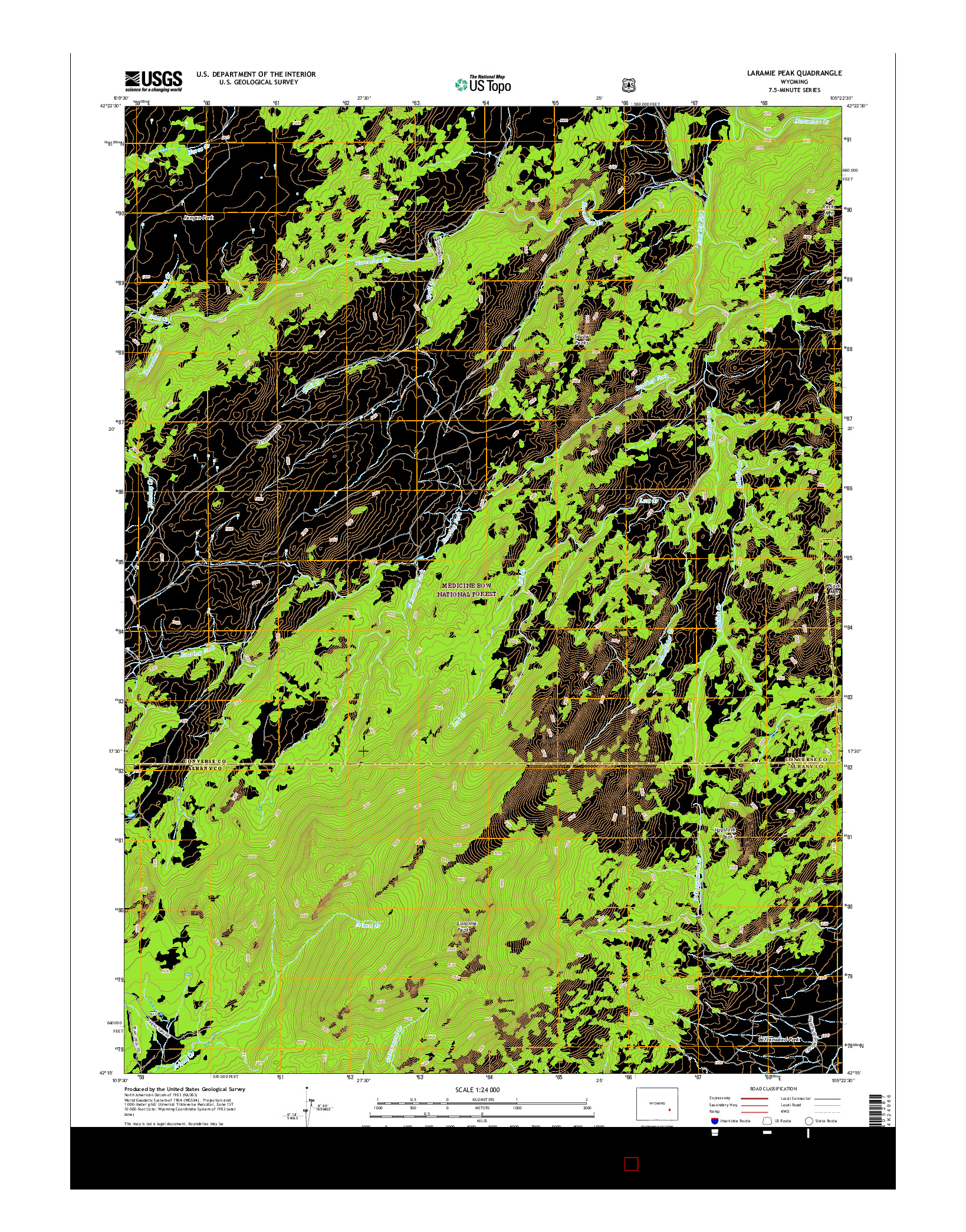 USGS US TOPO 7.5-MINUTE MAP FOR LARAMIE PEAK, WY 2015