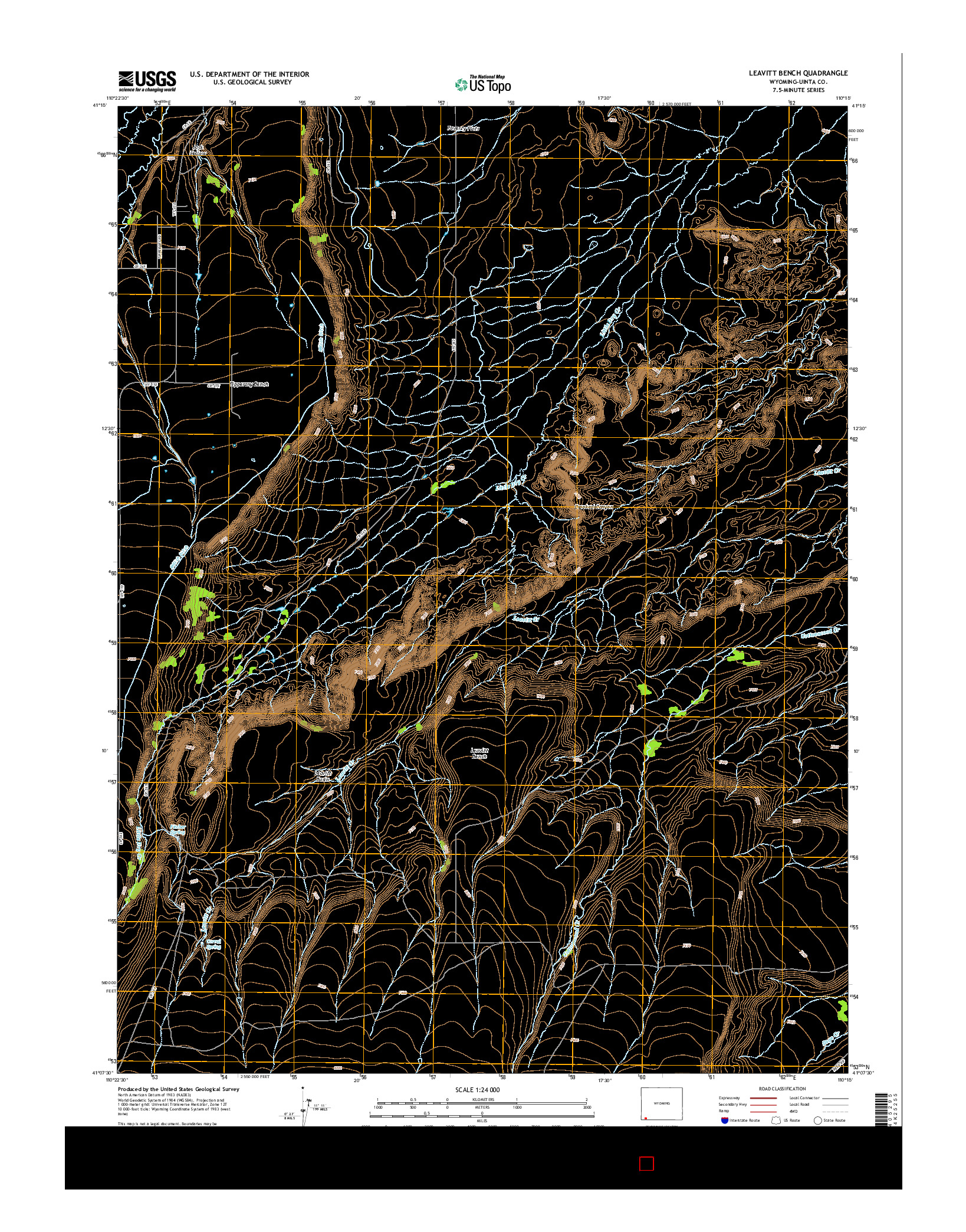 USGS US TOPO 7.5-MINUTE MAP FOR LEAVITT BENCH, WY 2015