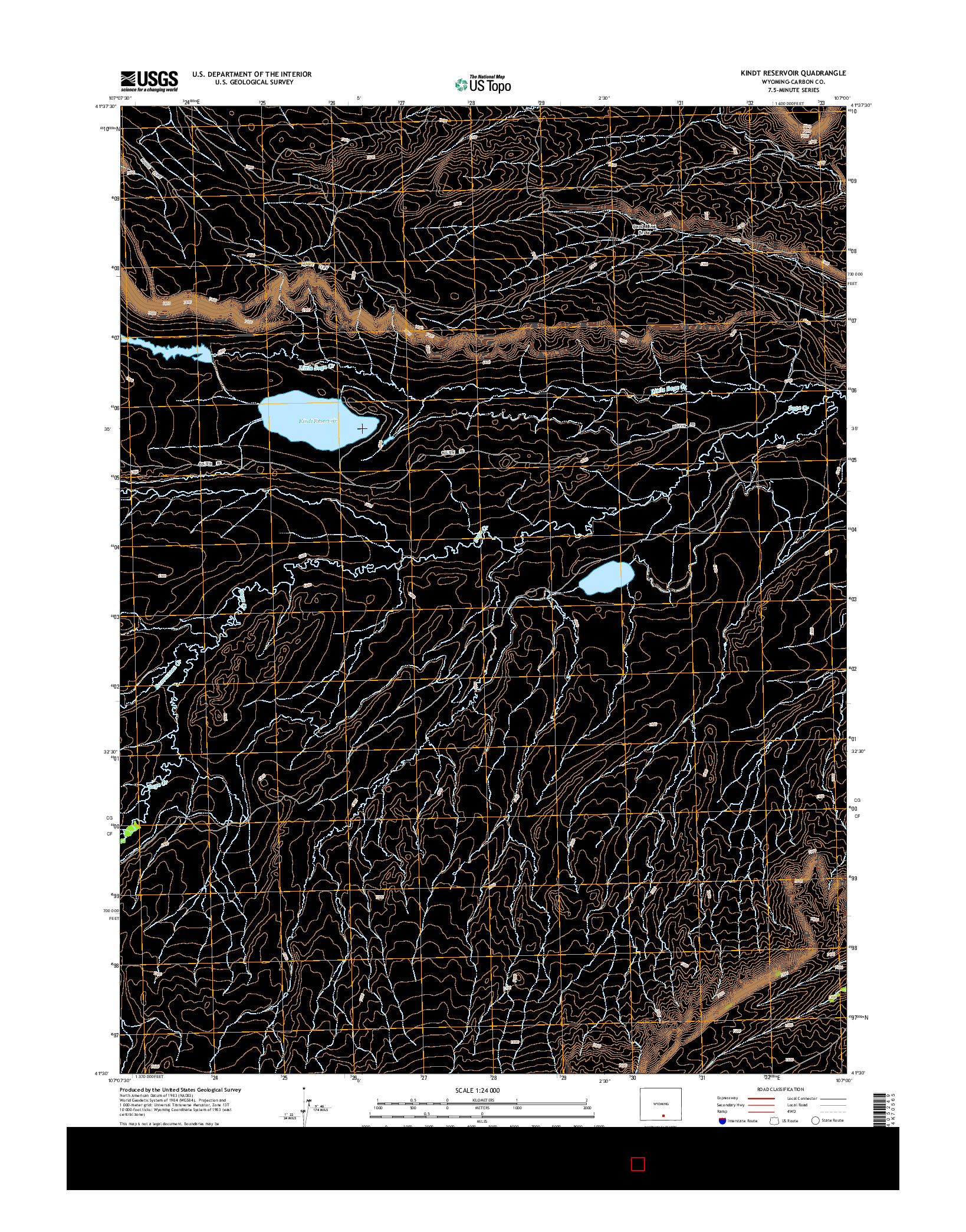 USGS US TOPO 7.5-MINUTE MAP FOR KINDT RESERVOIR, WY 2015