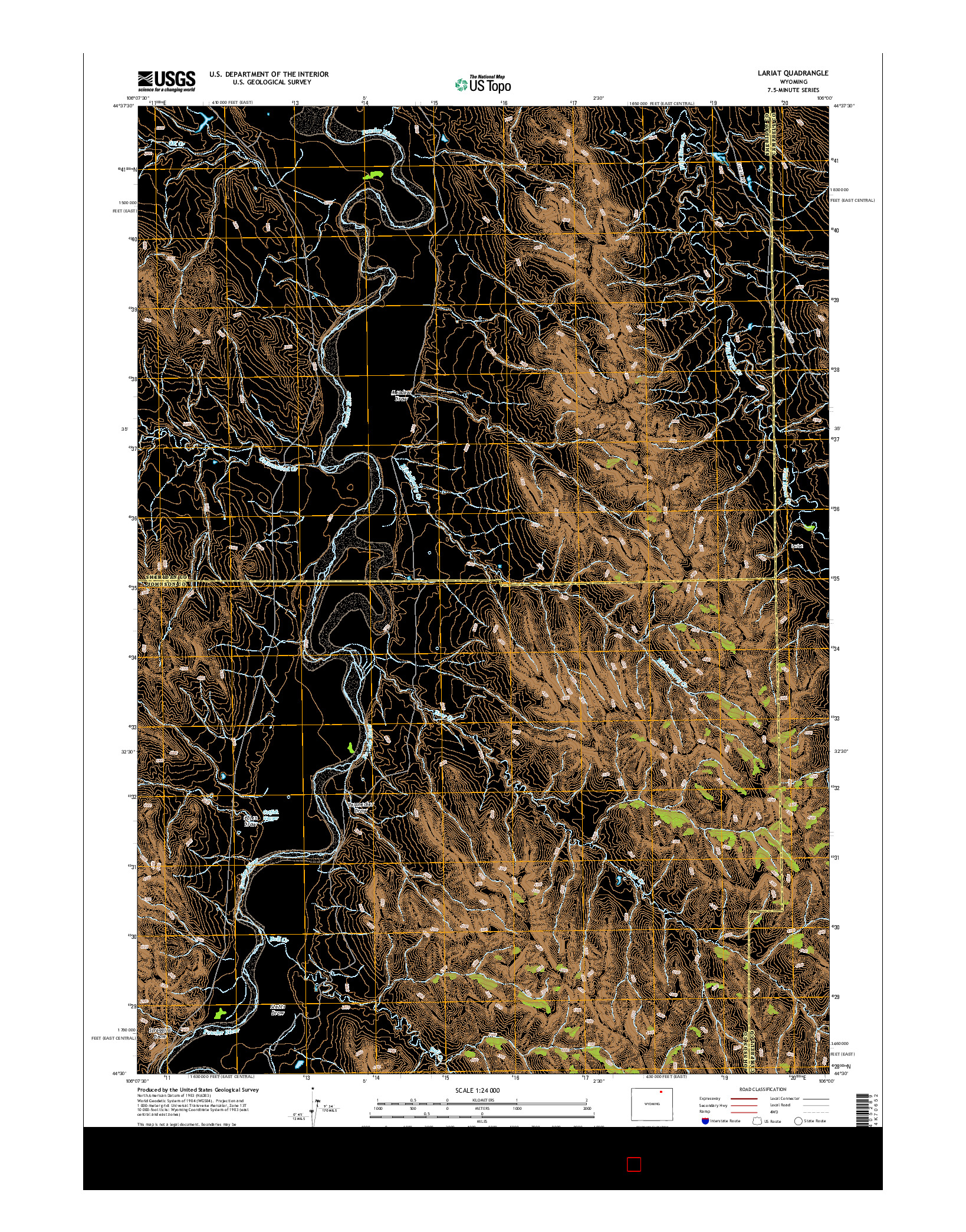 USGS US TOPO 7.5-MINUTE MAP FOR LARIAT, WY 2015