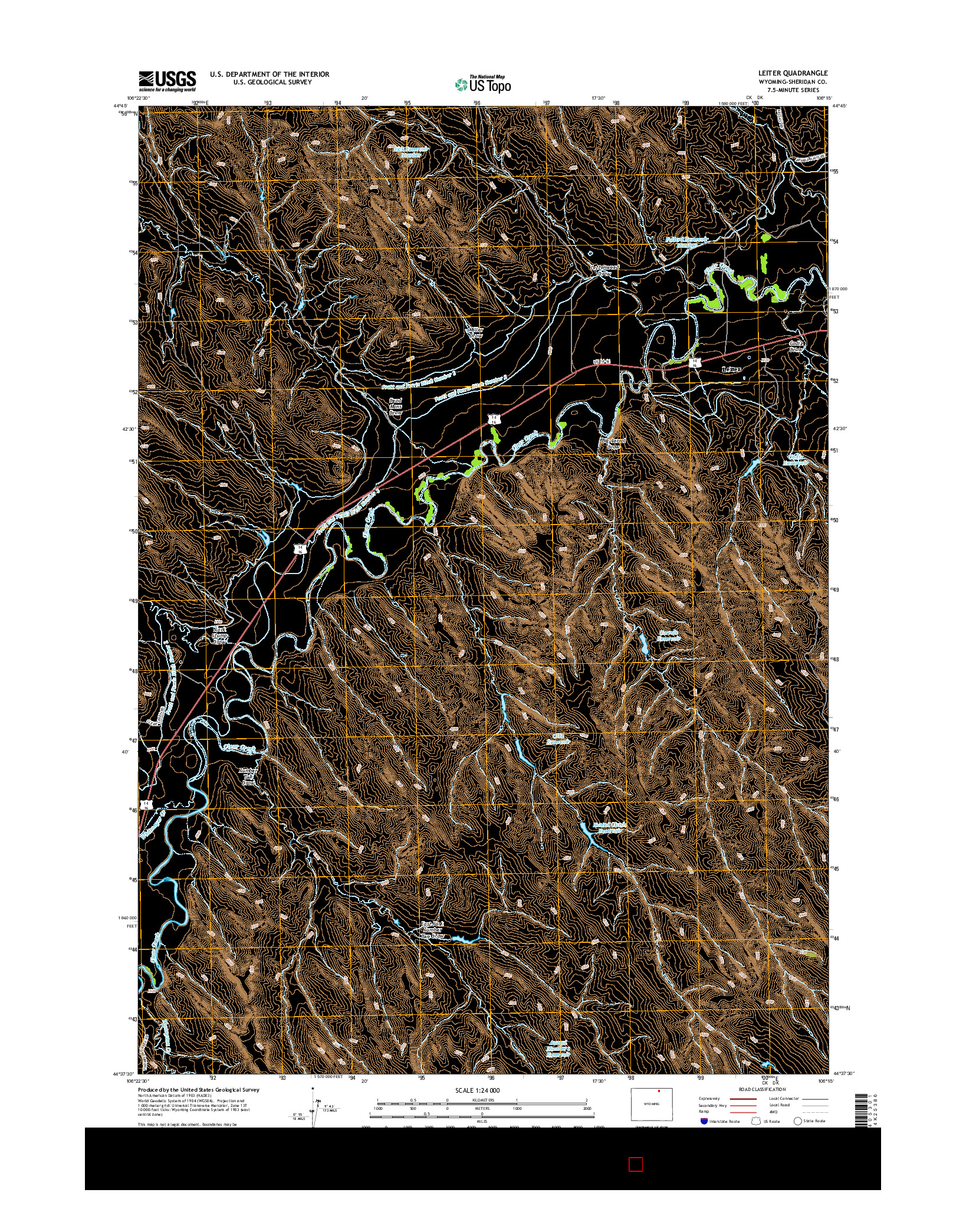 USGS US TOPO 7.5-MINUTE MAP FOR LEITER, WY 2015