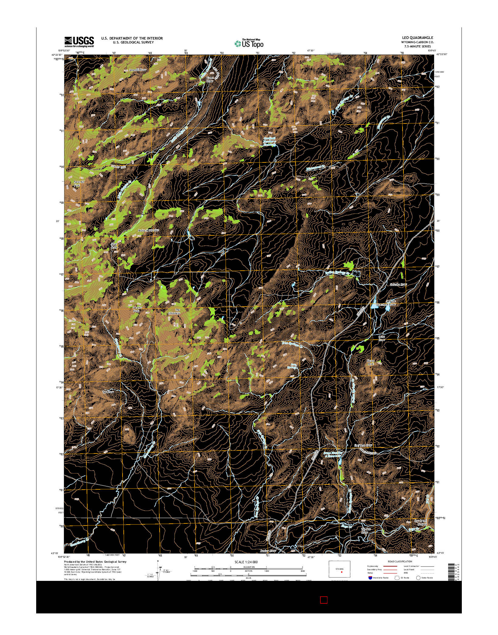 USGS US TOPO 7.5-MINUTE MAP FOR LEO, WY 2015