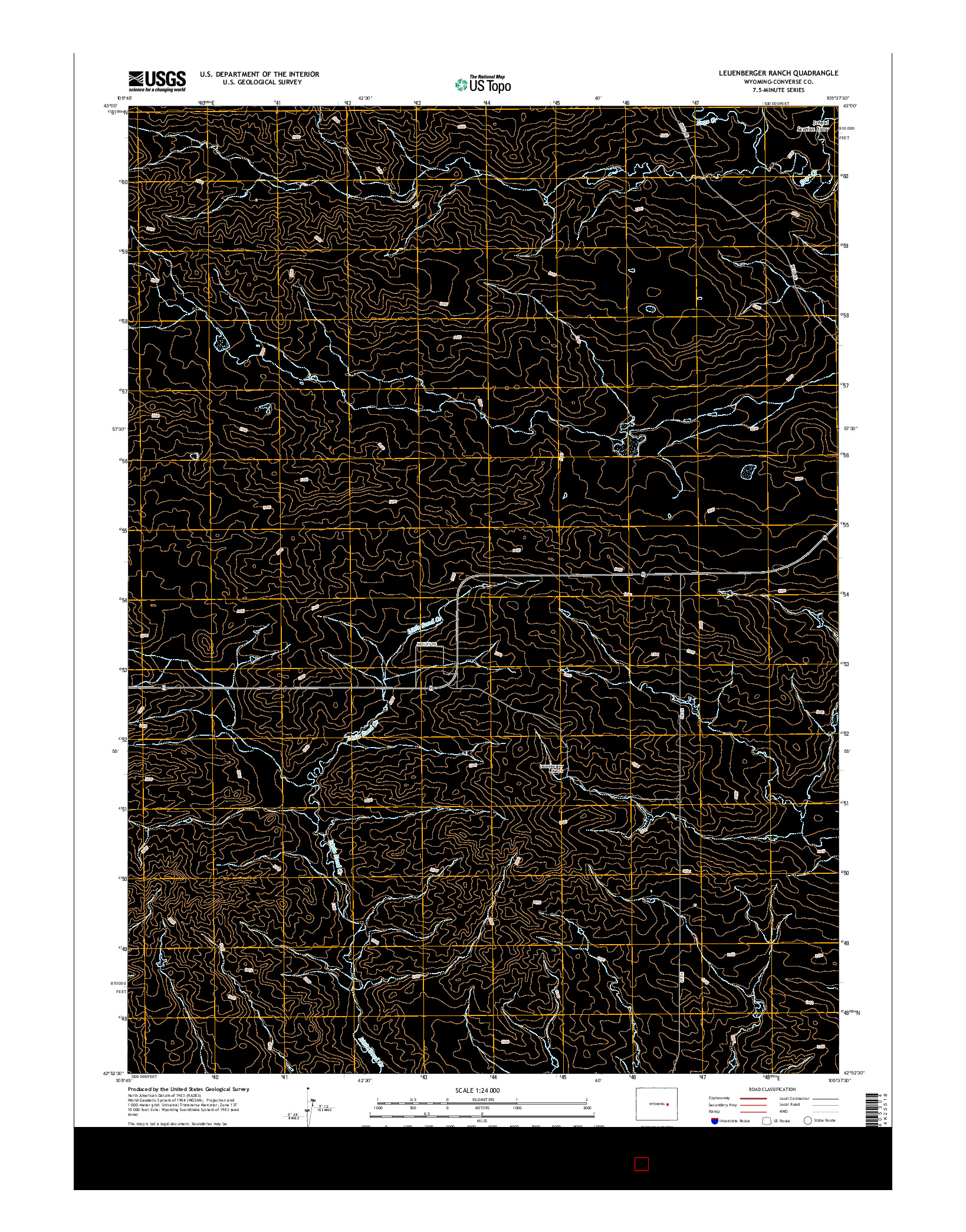 USGS US TOPO 7.5-MINUTE MAP FOR LEUENBERGER RANCH, WY 2015
