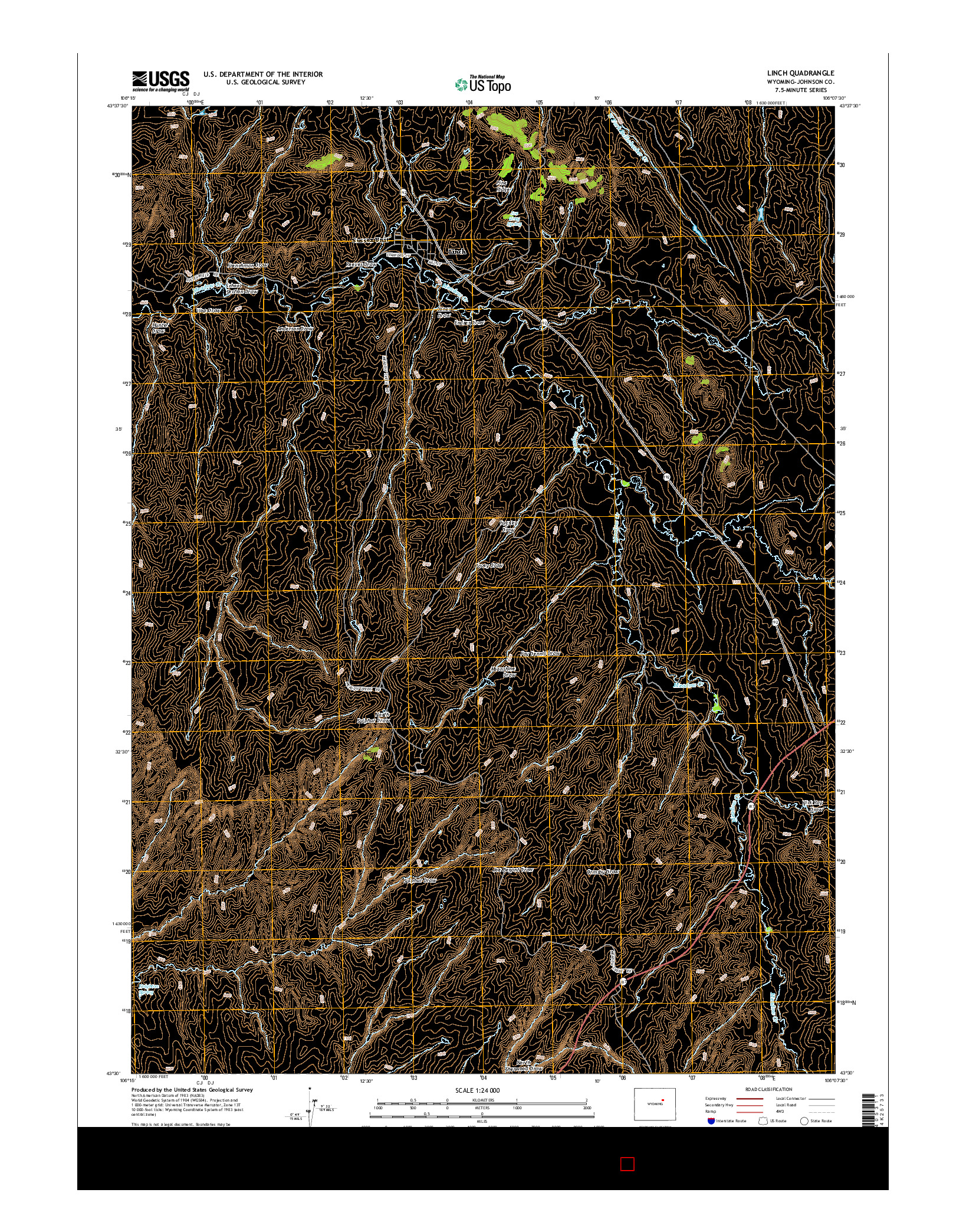 USGS US TOPO 7.5-MINUTE MAP FOR LINCH, WY 2015