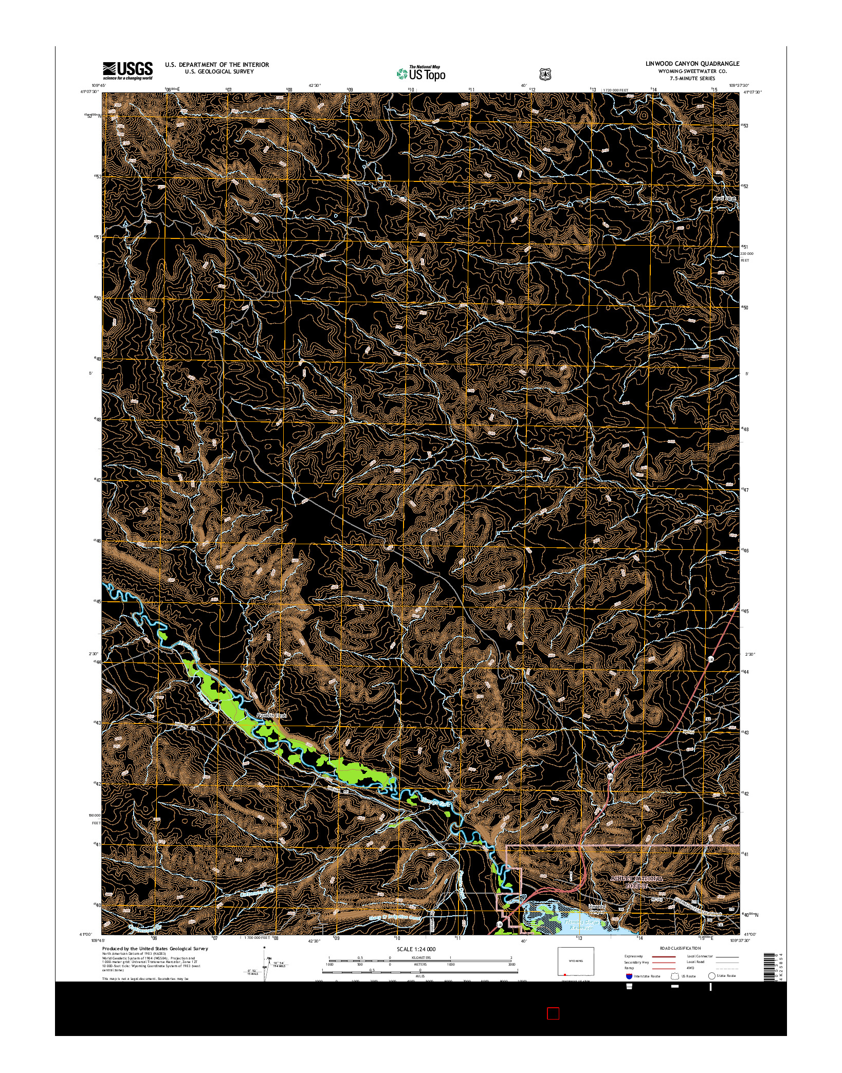 USGS US TOPO 7.5-MINUTE MAP FOR LINWOOD CANYON, WY 2015