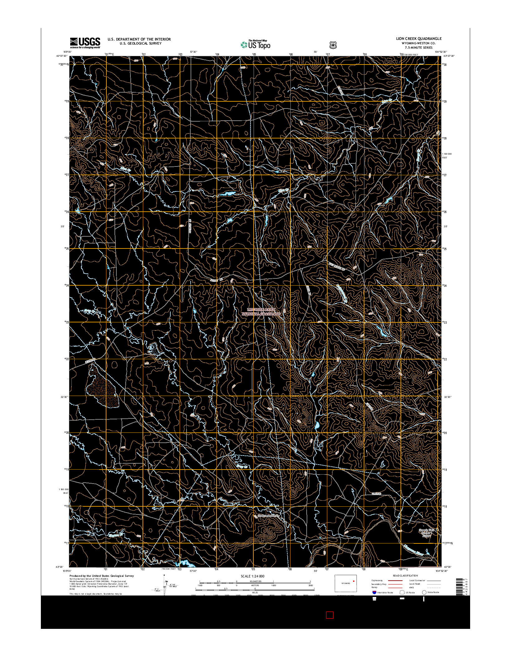 USGS US TOPO 7.5-MINUTE MAP FOR LION CREEK, WY 2015