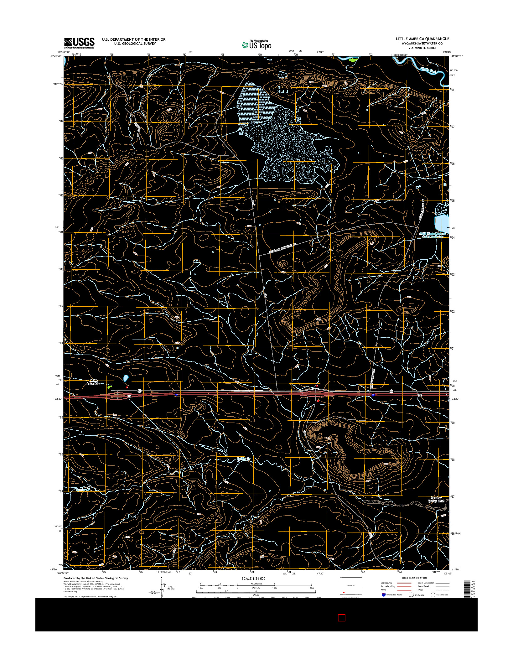 USGS US TOPO 7.5-MINUTE MAP FOR LITTLE AMERICA, WY 2015