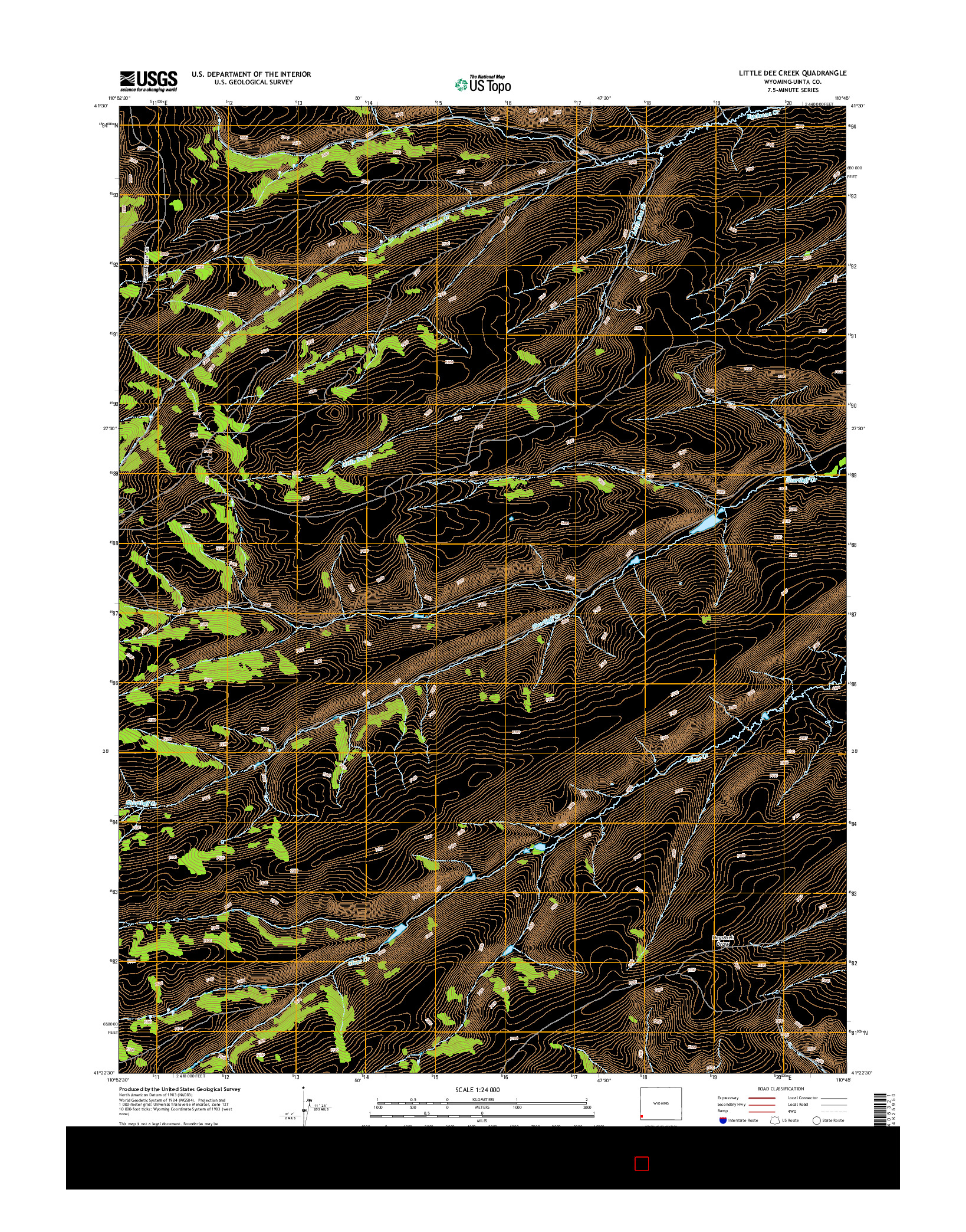 USGS US TOPO 7.5-MINUTE MAP FOR LITTLE DEE CREEK, WY 2015