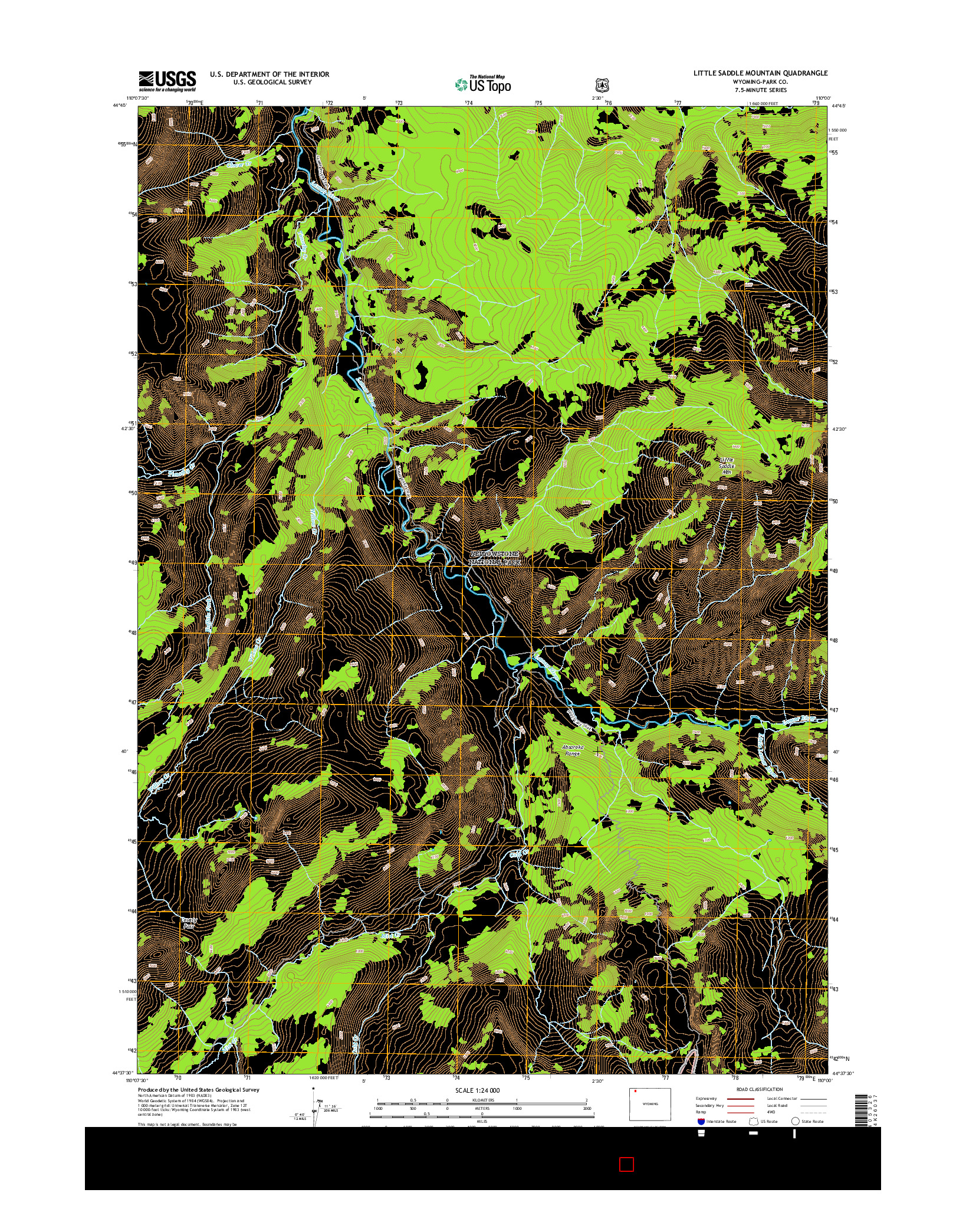 USGS US TOPO 7.5-MINUTE MAP FOR LITTLE SADDLE MOUNTAIN, WY 2015