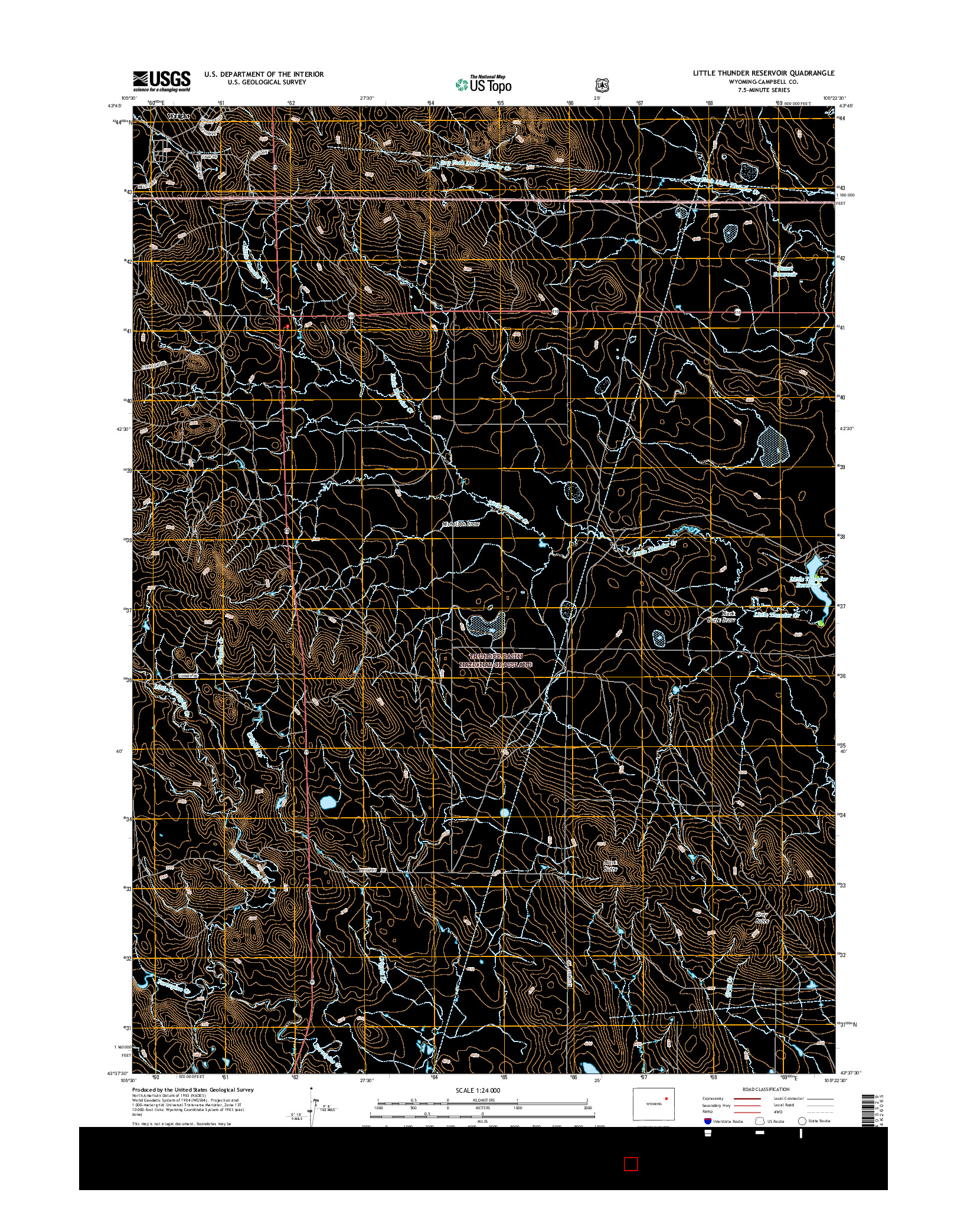 USGS US TOPO 7.5-MINUTE MAP FOR LITTLE THUNDER RESERVOIR, WY 2015