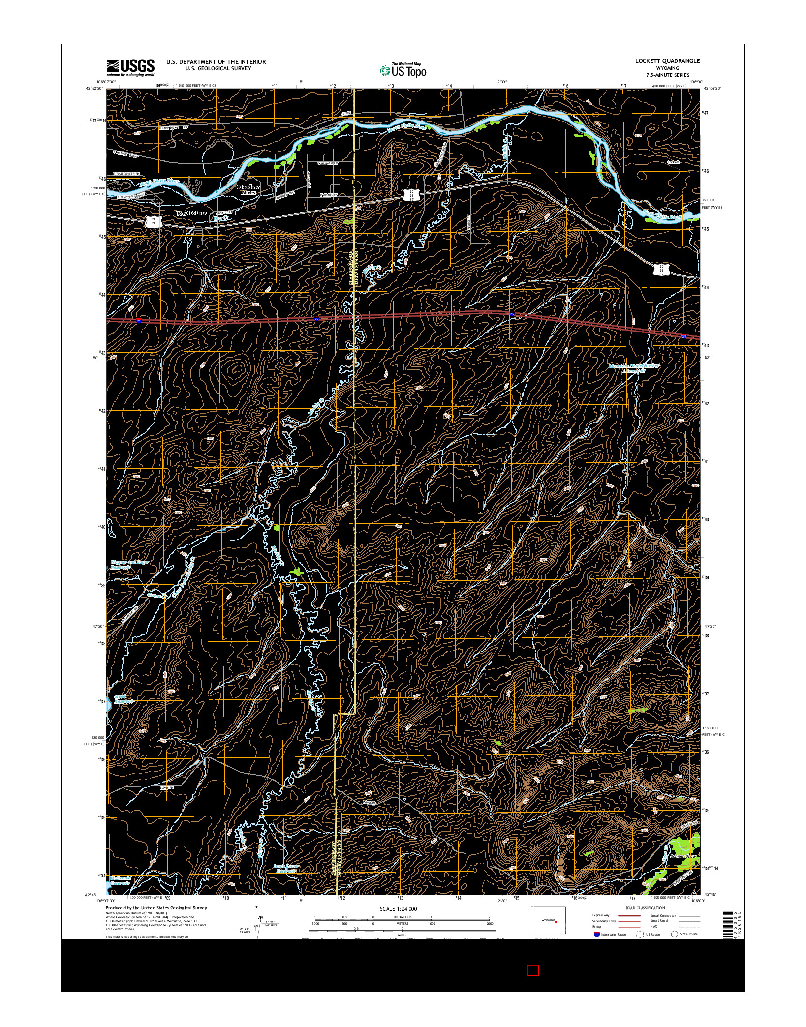 USGS US TOPO 7.5-MINUTE MAP FOR LOCKETT, WY 2015