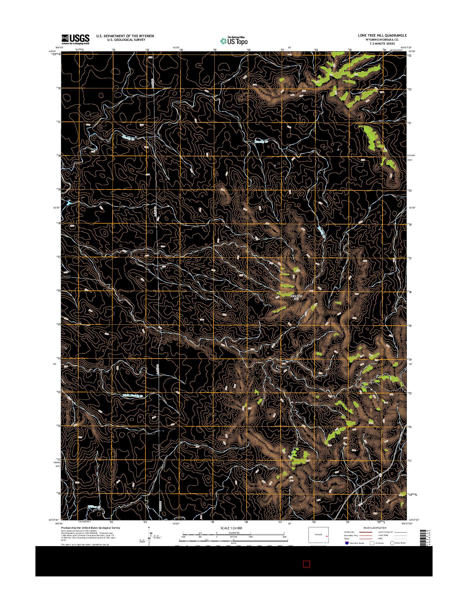 USGS US TOPO 7.5-MINUTE MAP FOR LONE TREE HILL, WY 2015