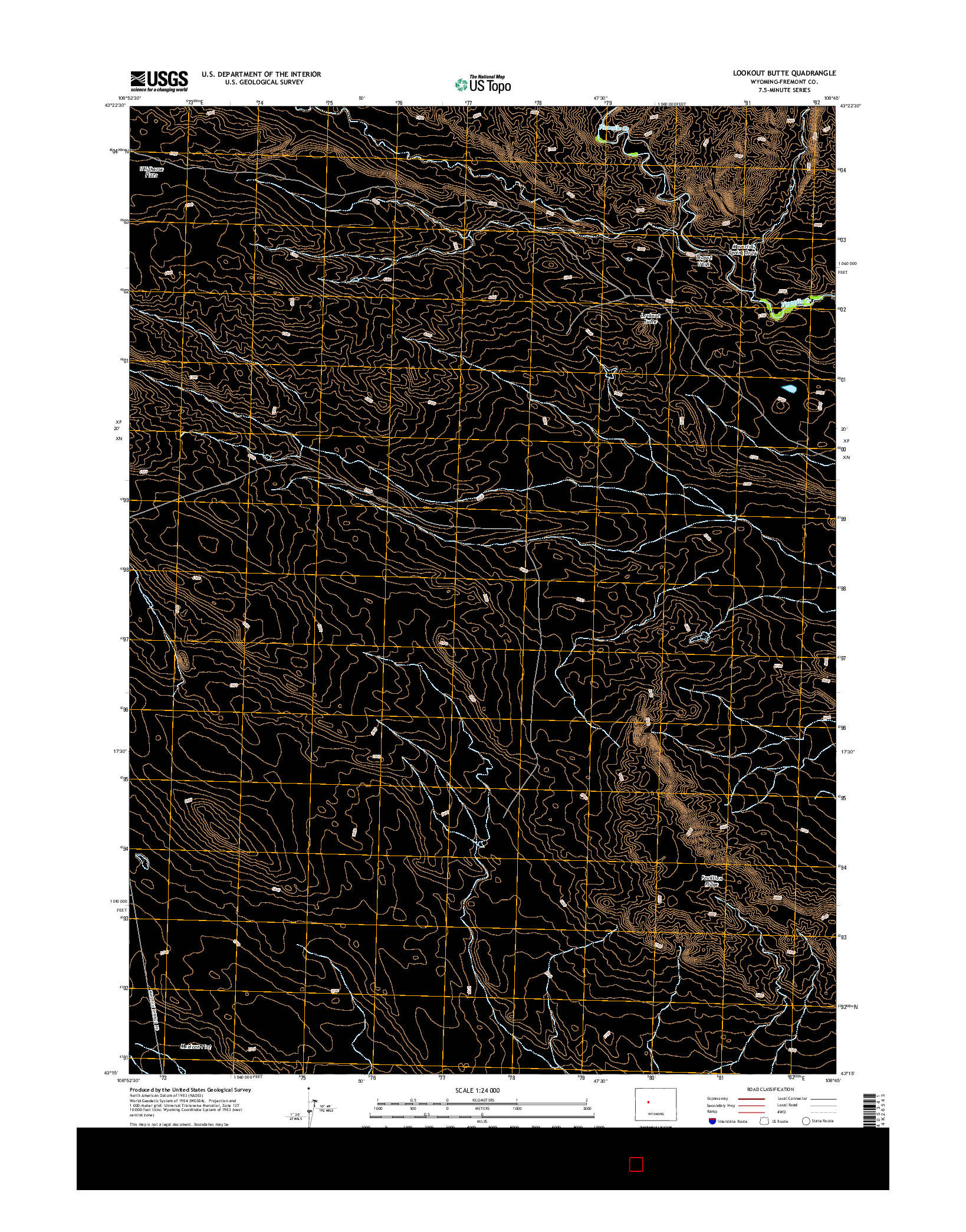 USGS US TOPO 7.5-MINUTE MAP FOR LOOKOUT BUTTE, WY 2015