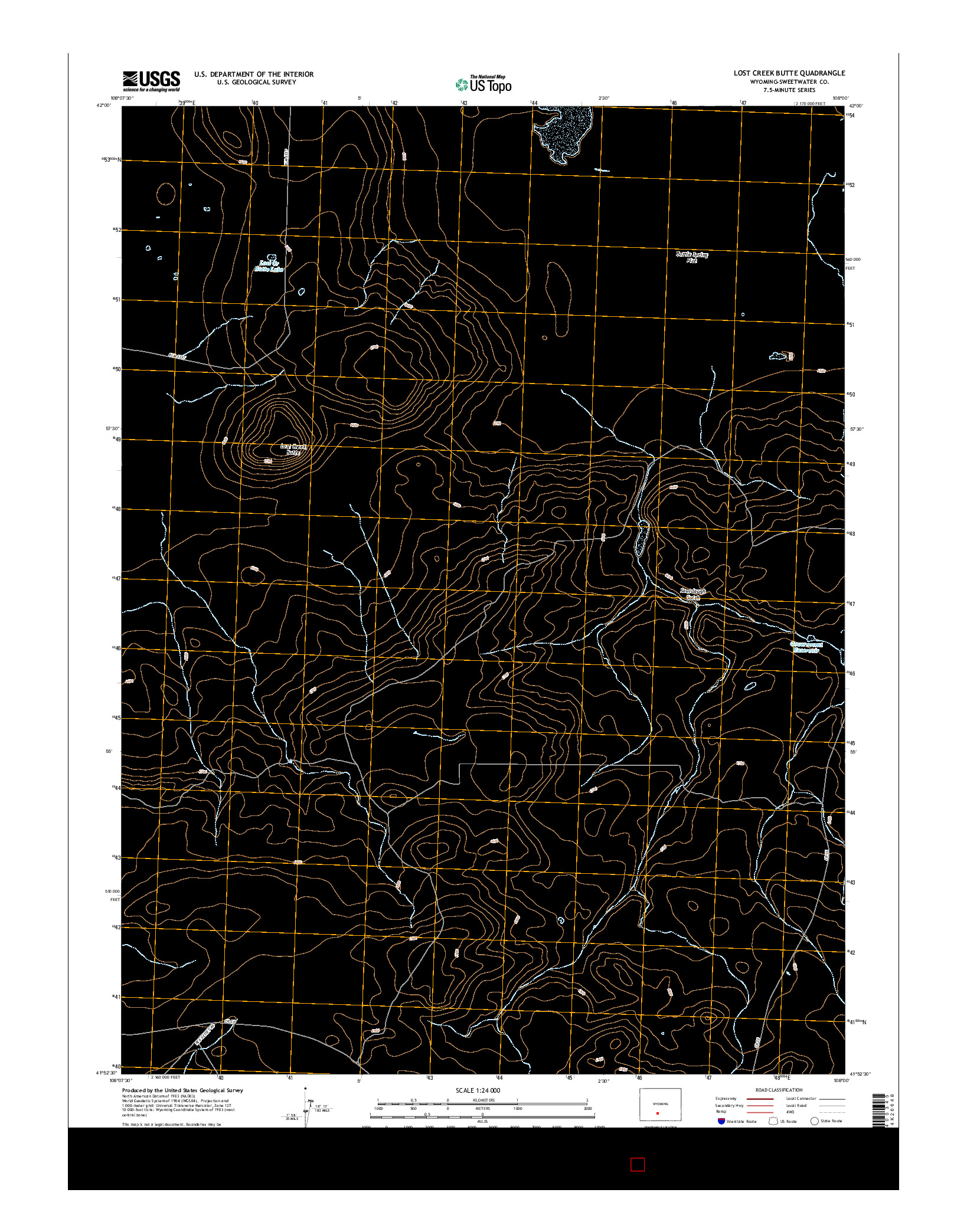 USGS US TOPO 7.5-MINUTE MAP FOR LOST CREEK BUTTE, WY 2015