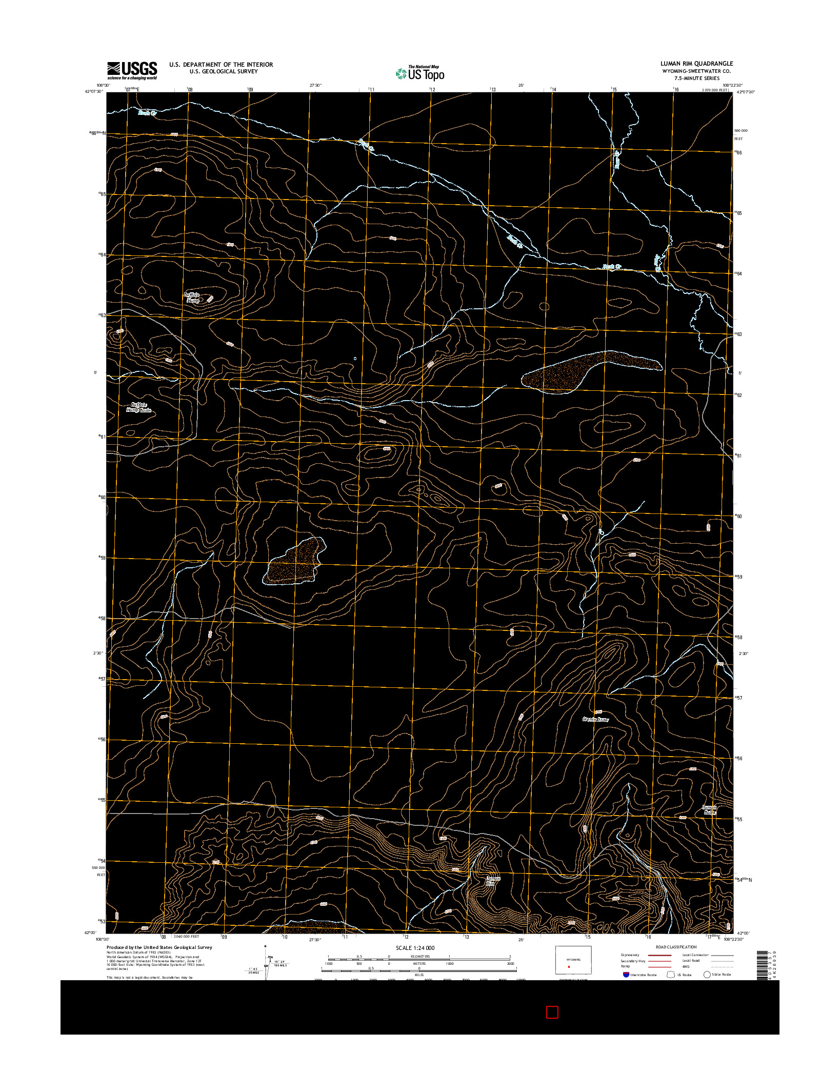 USGS US TOPO 7.5-MINUTE MAP FOR LUMAN RIM, WY 2015