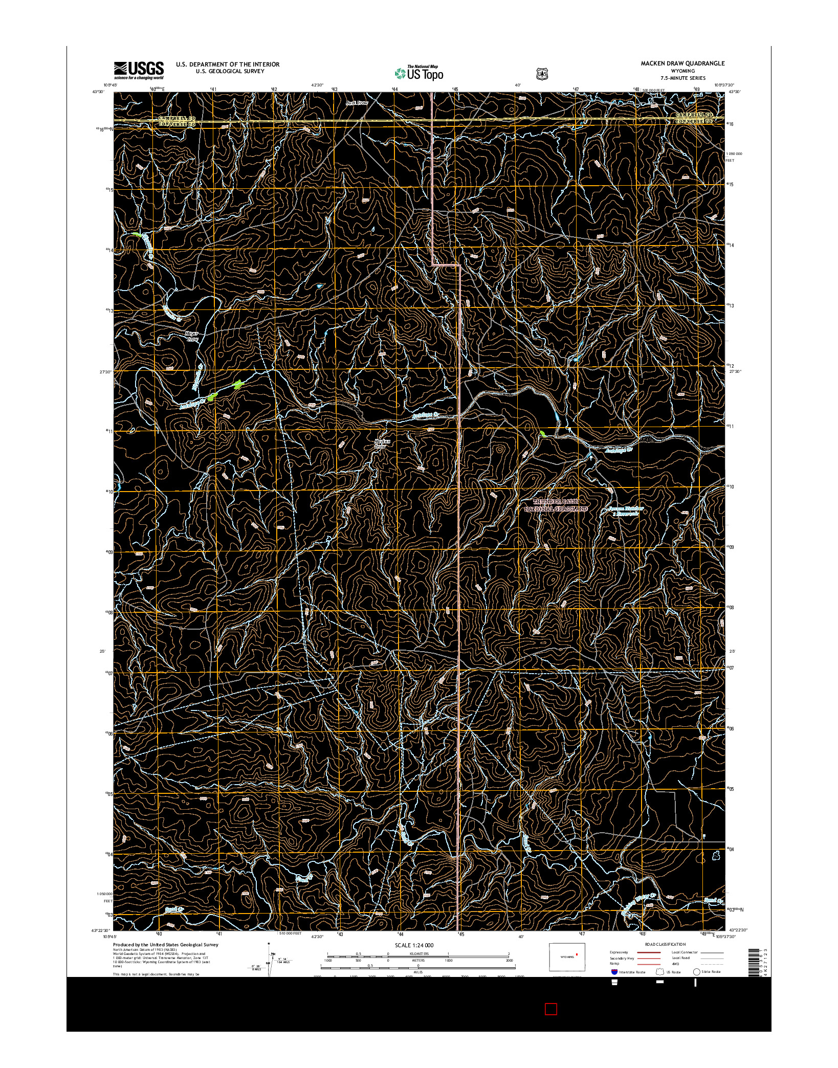 USGS US TOPO 7.5-MINUTE MAP FOR MACKEN DRAW, WY 2015