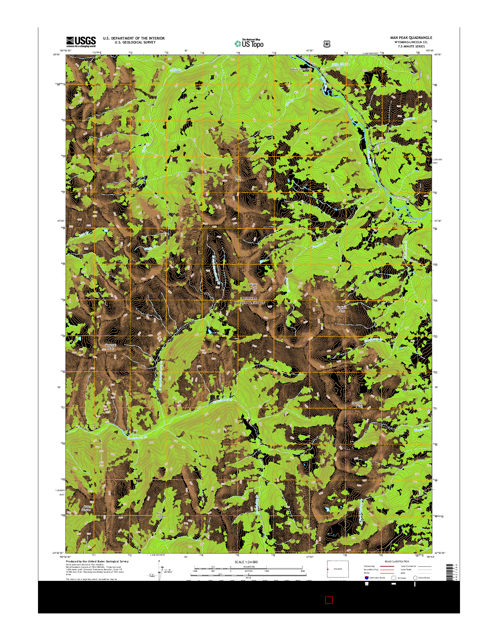 USGS US TOPO 7.5-MINUTE MAP FOR MAN PEAK, WY 2015