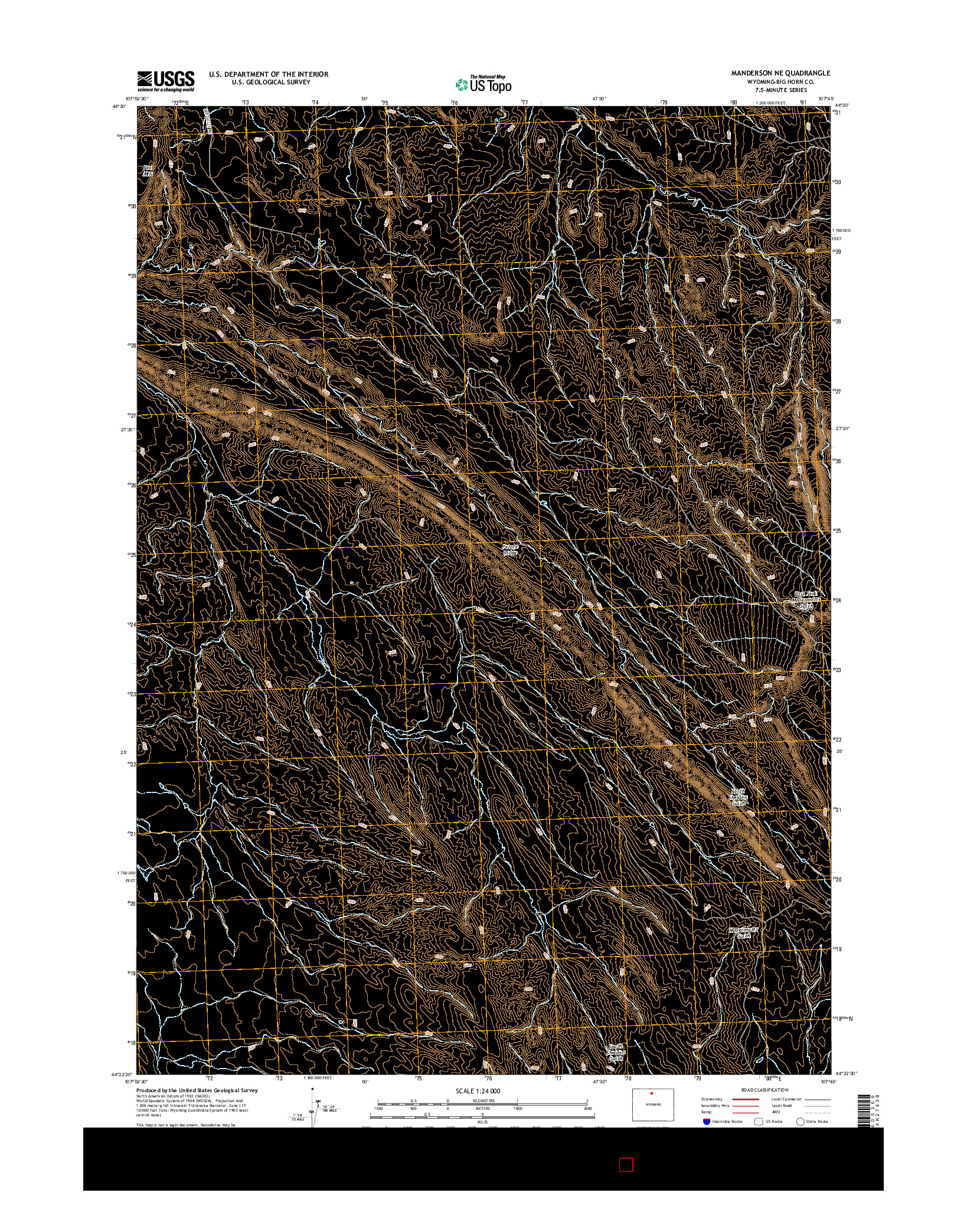 USGS US TOPO 7.5-MINUTE MAP FOR MANDERSON NE, WY 2015