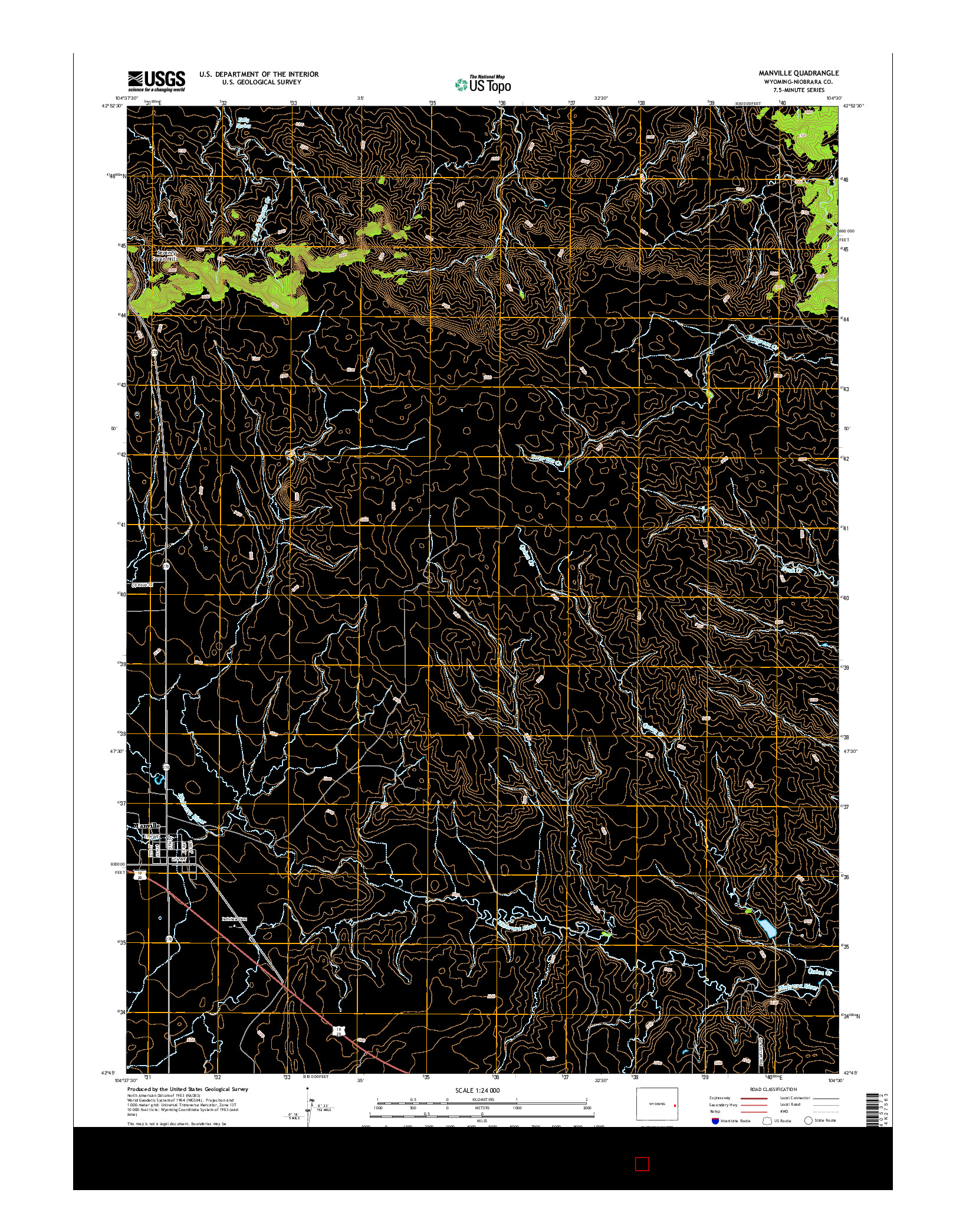 USGS US TOPO 7.5-MINUTE MAP FOR MANVILLE, WY 2015