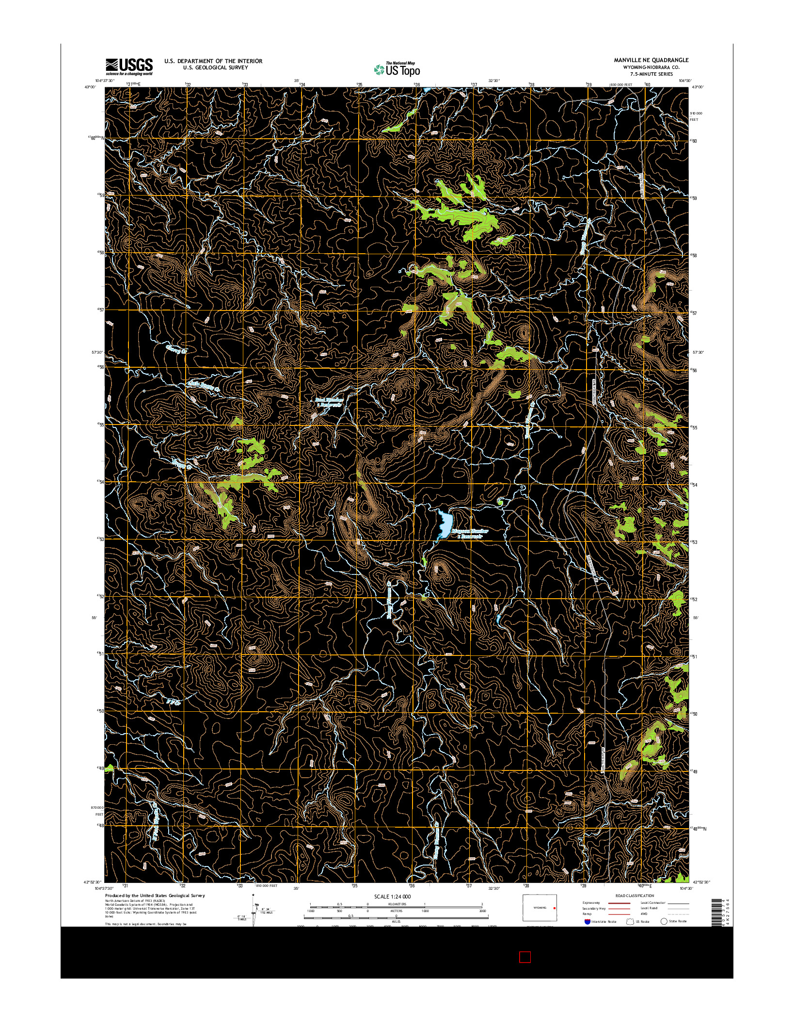 USGS US TOPO 7.5-MINUTE MAP FOR MANVILLE NE, WY 2015