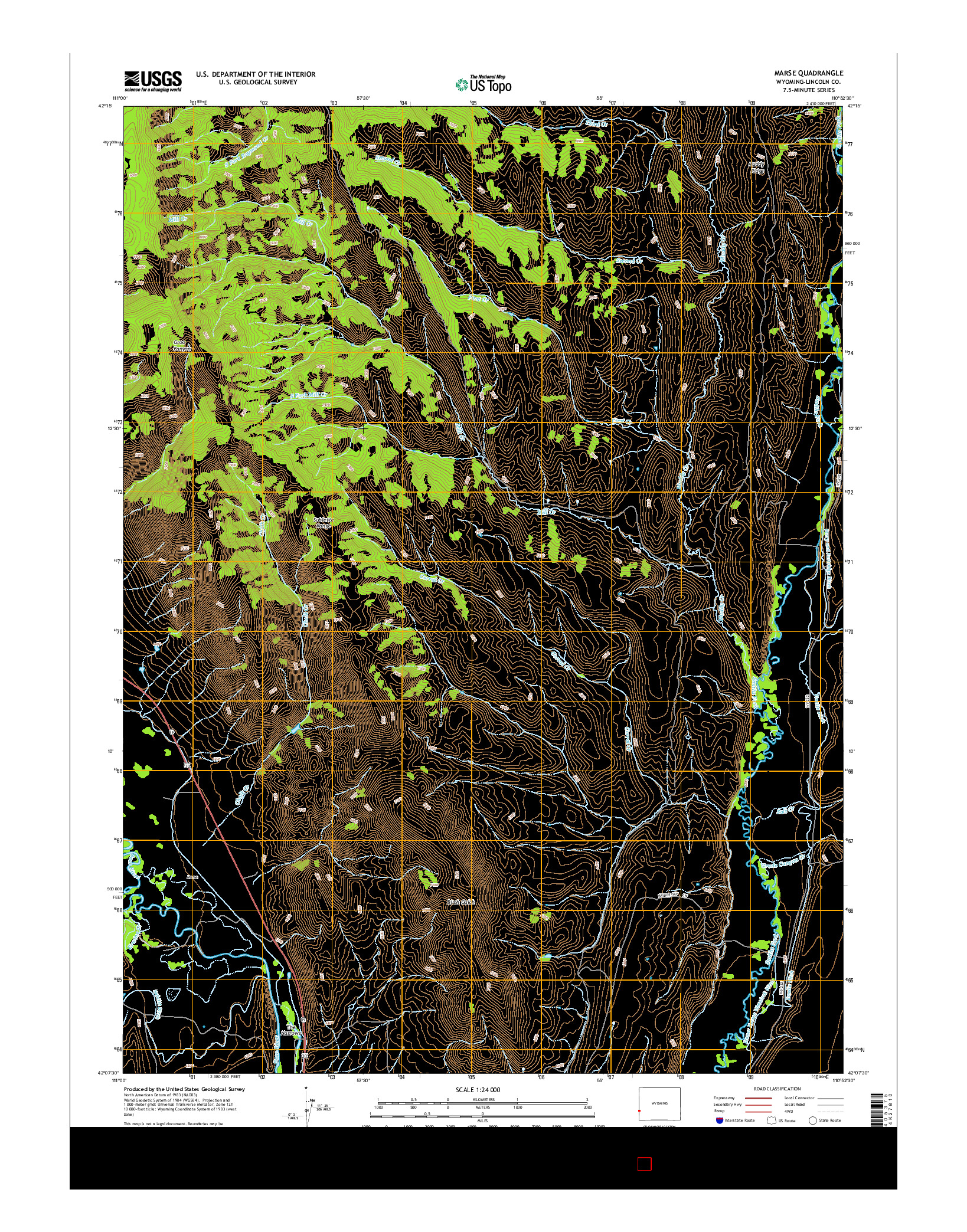 USGS US TOPO 7.5-MINUTE MAP FOR MARSE, WY 2015