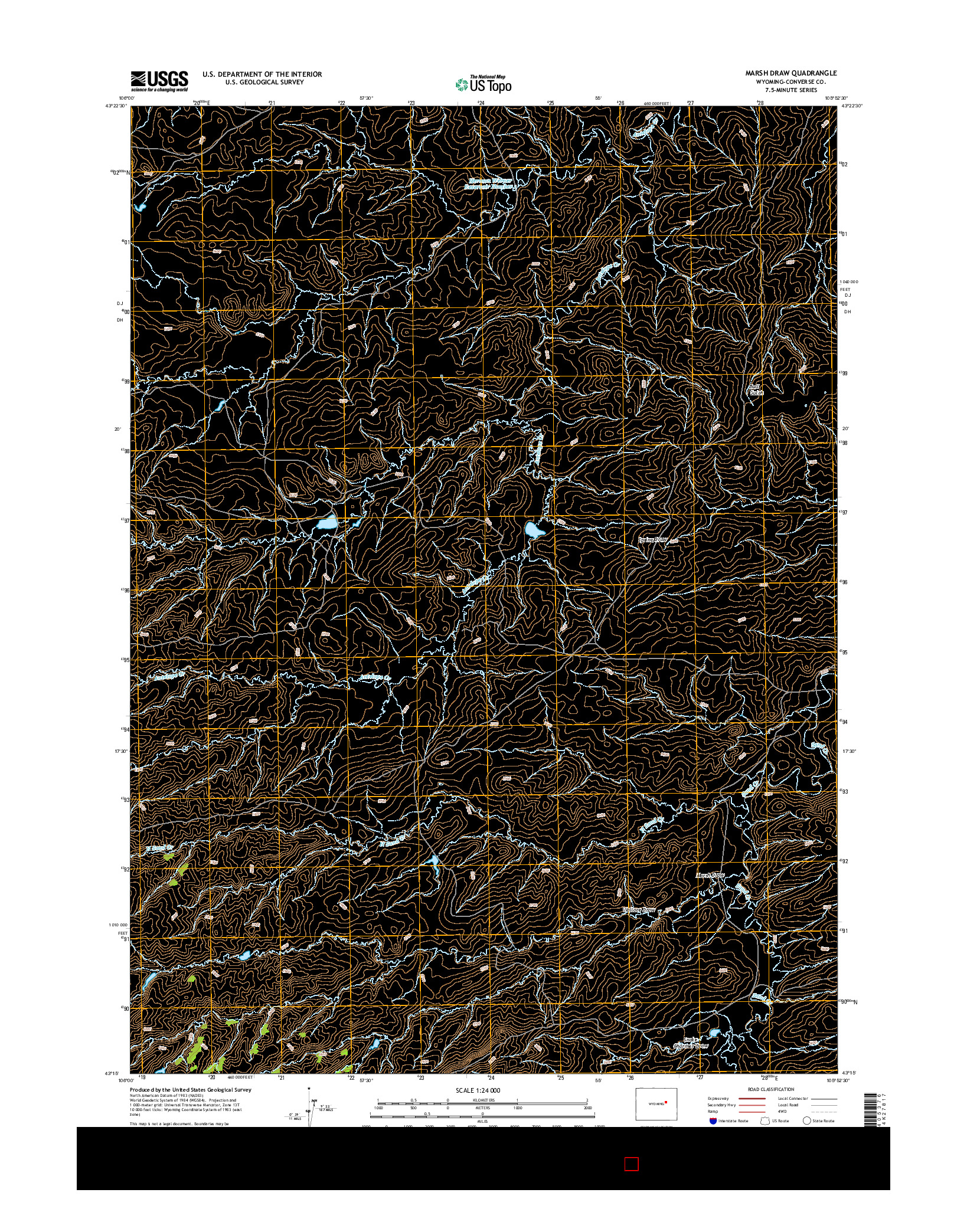 USGS US TOPO 7.5-MINUTE MAP FOR MARSH DRAW, WY 2015