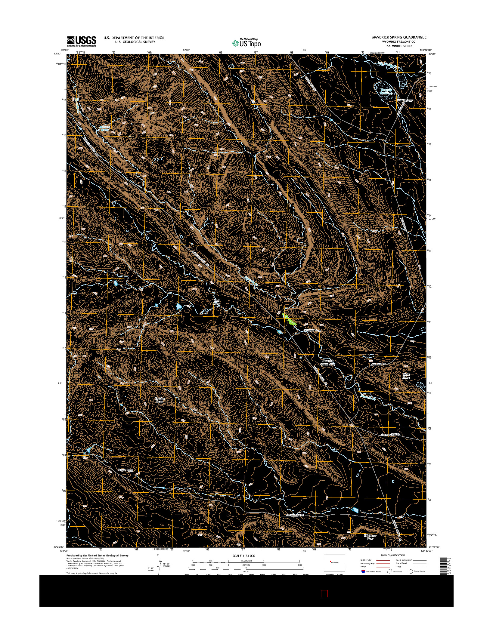 USGS US TOPO 7.5-MINUTE MAP FOR MAVERICK SPRING, WY 2015