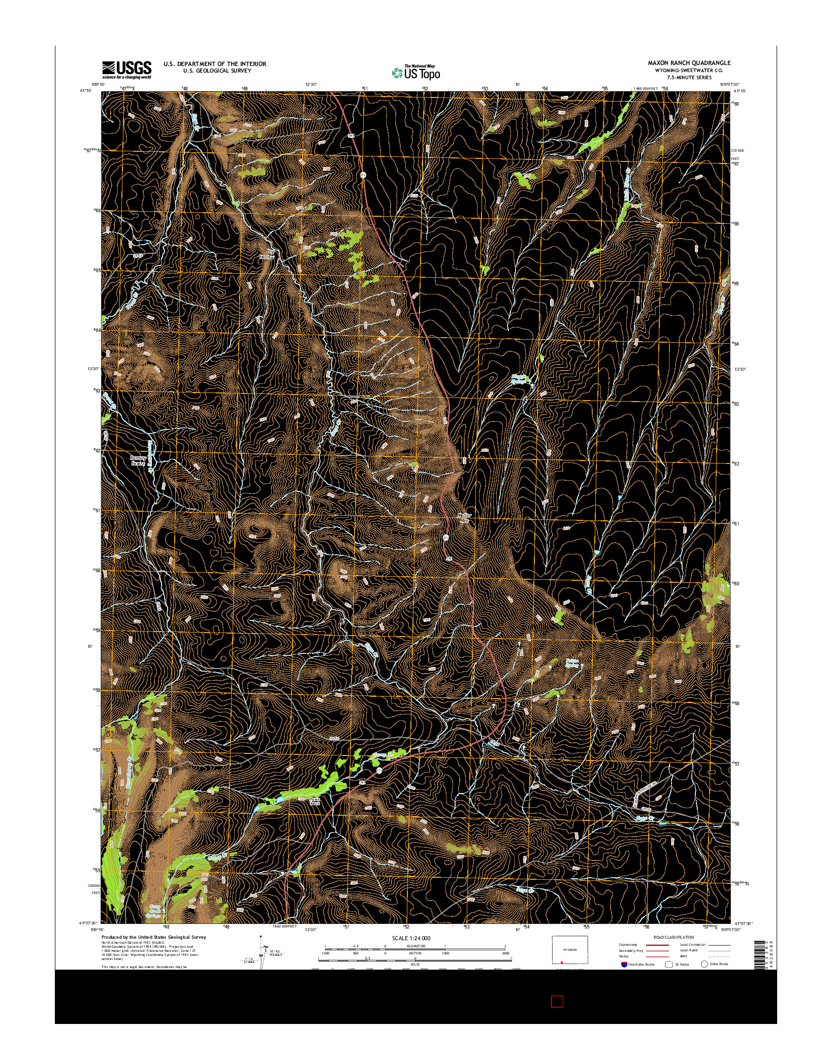 USGS US TOPO 7.5-MINUTE MAP FOR MAXON RANCH, WY 2015