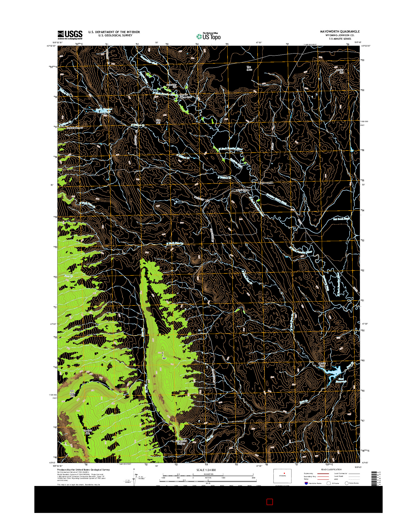 USGS US TOPO 7.5-MINUTE MAP FOR MAYOWORTH, WY 2015