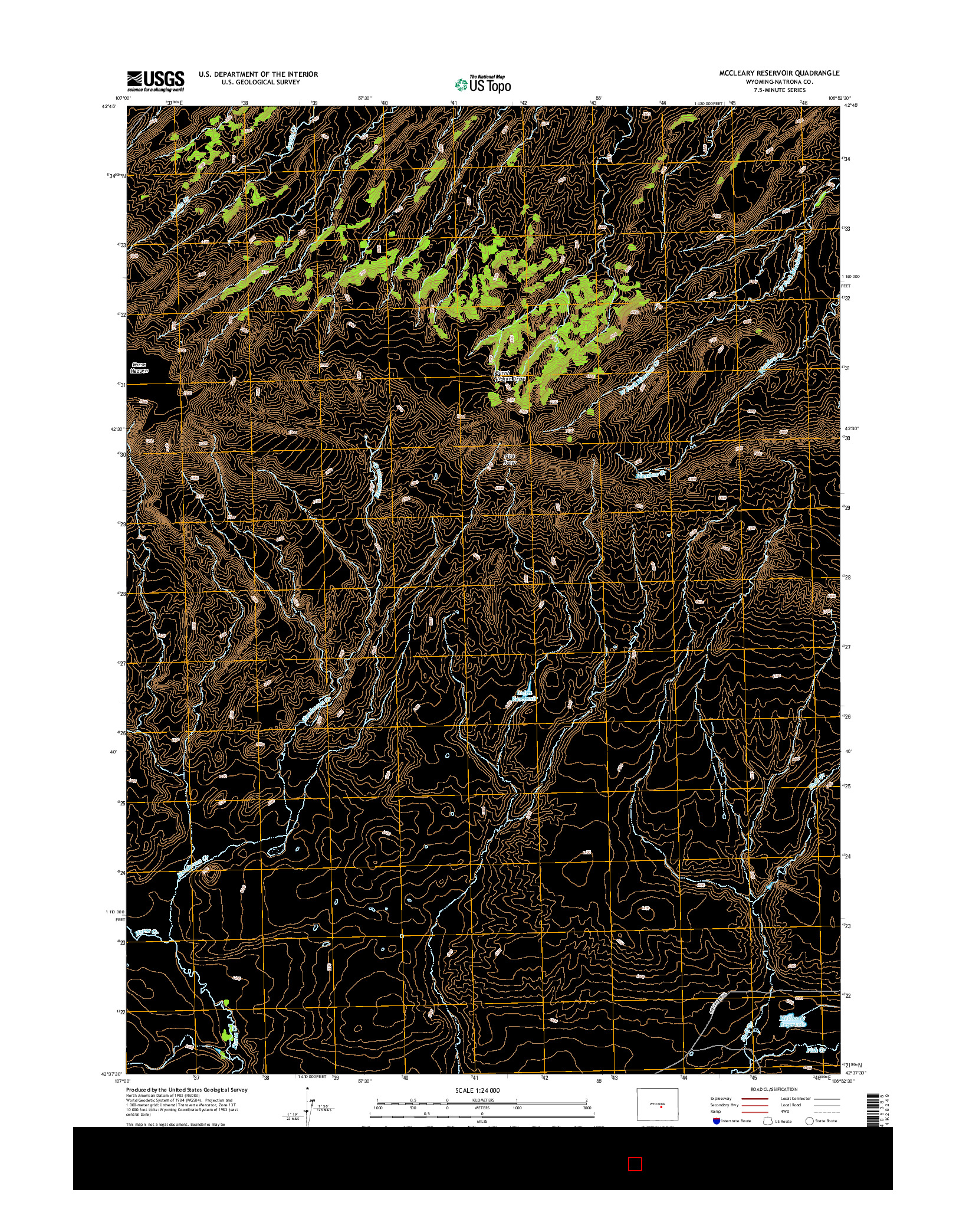 USGS US TOPO 7.5-MINUTE MAP FOR MCCLEARY RESERVOIR, WY 2015