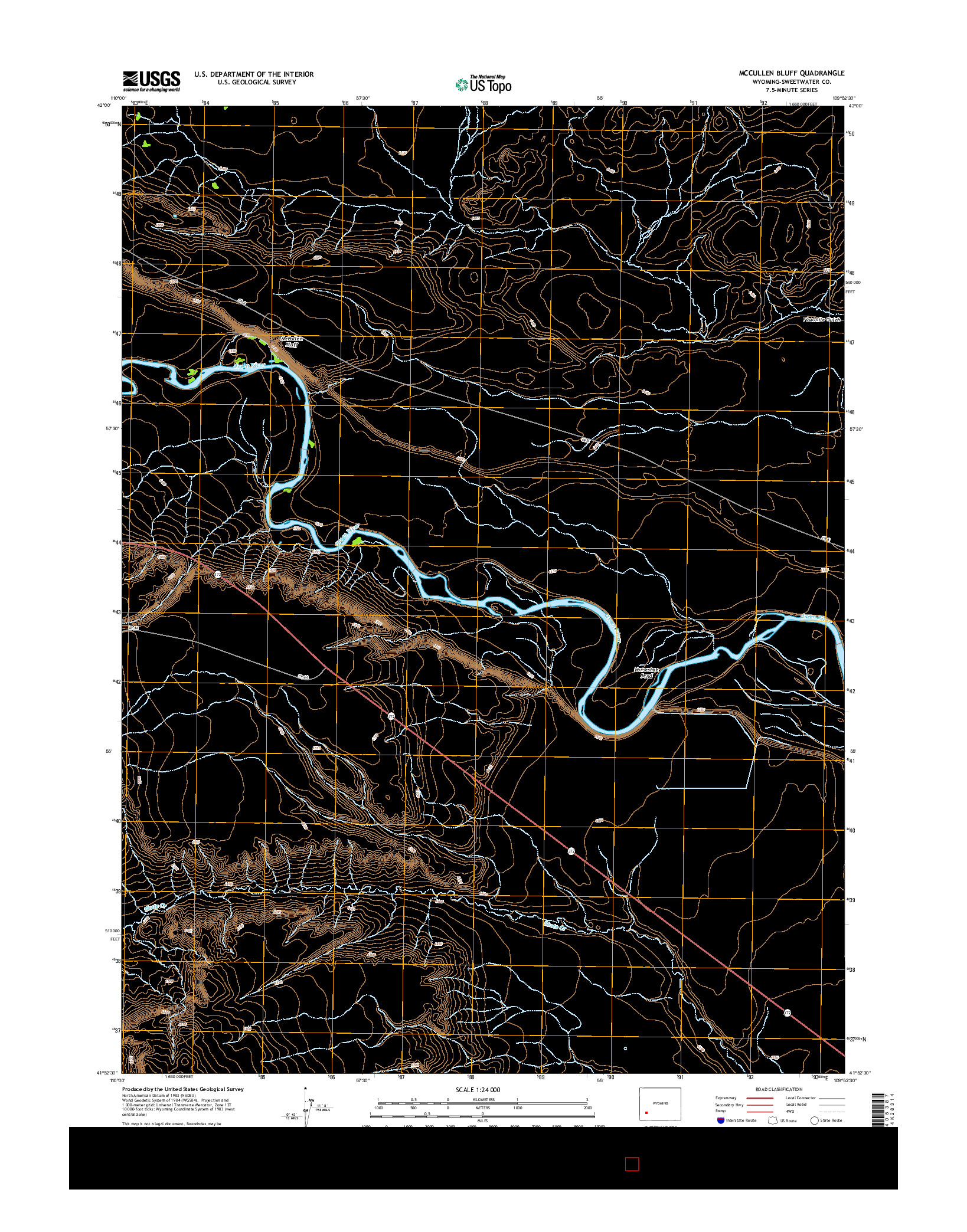USGS US TOPO 7.5-MINUTE MAP FOR MCCULLEN BLUFF, WY 2015