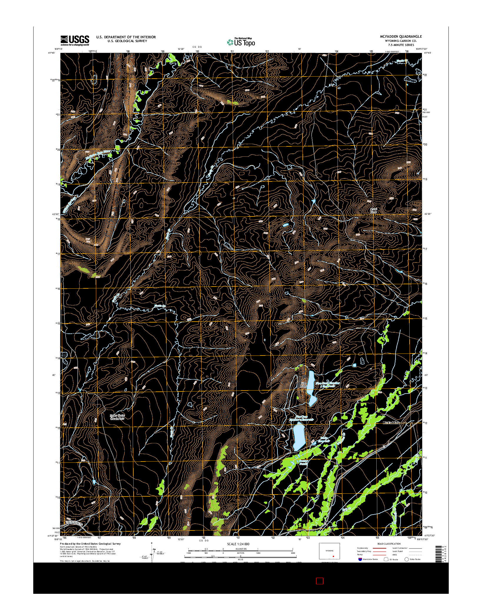 USGS US TOPO 7.5-MINUTE MAP FOR MCFADDEN, WY 2015