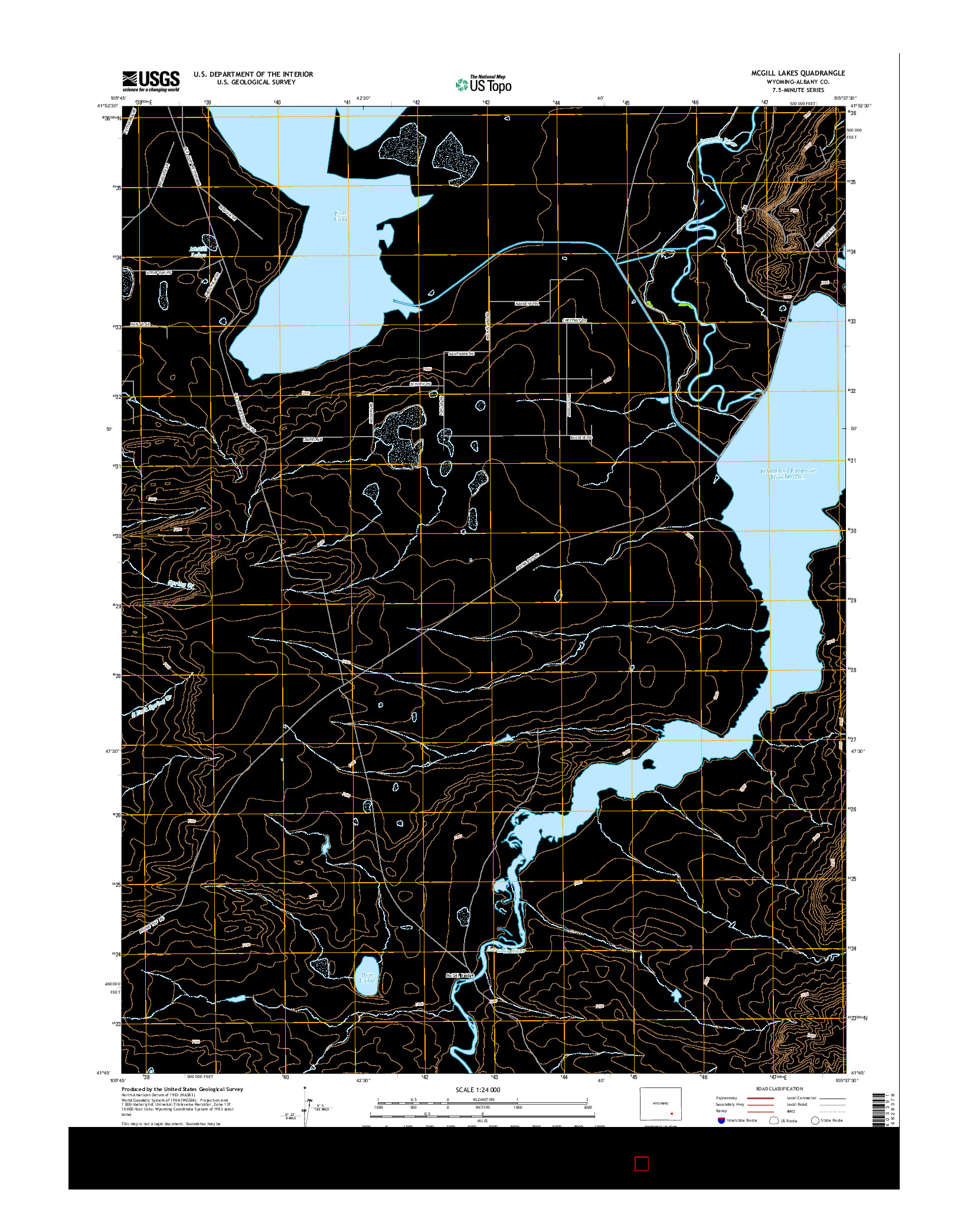 USGS US TOPO 7.5-MINUTE MAP FOR MCGILL LAKES, WY 2015