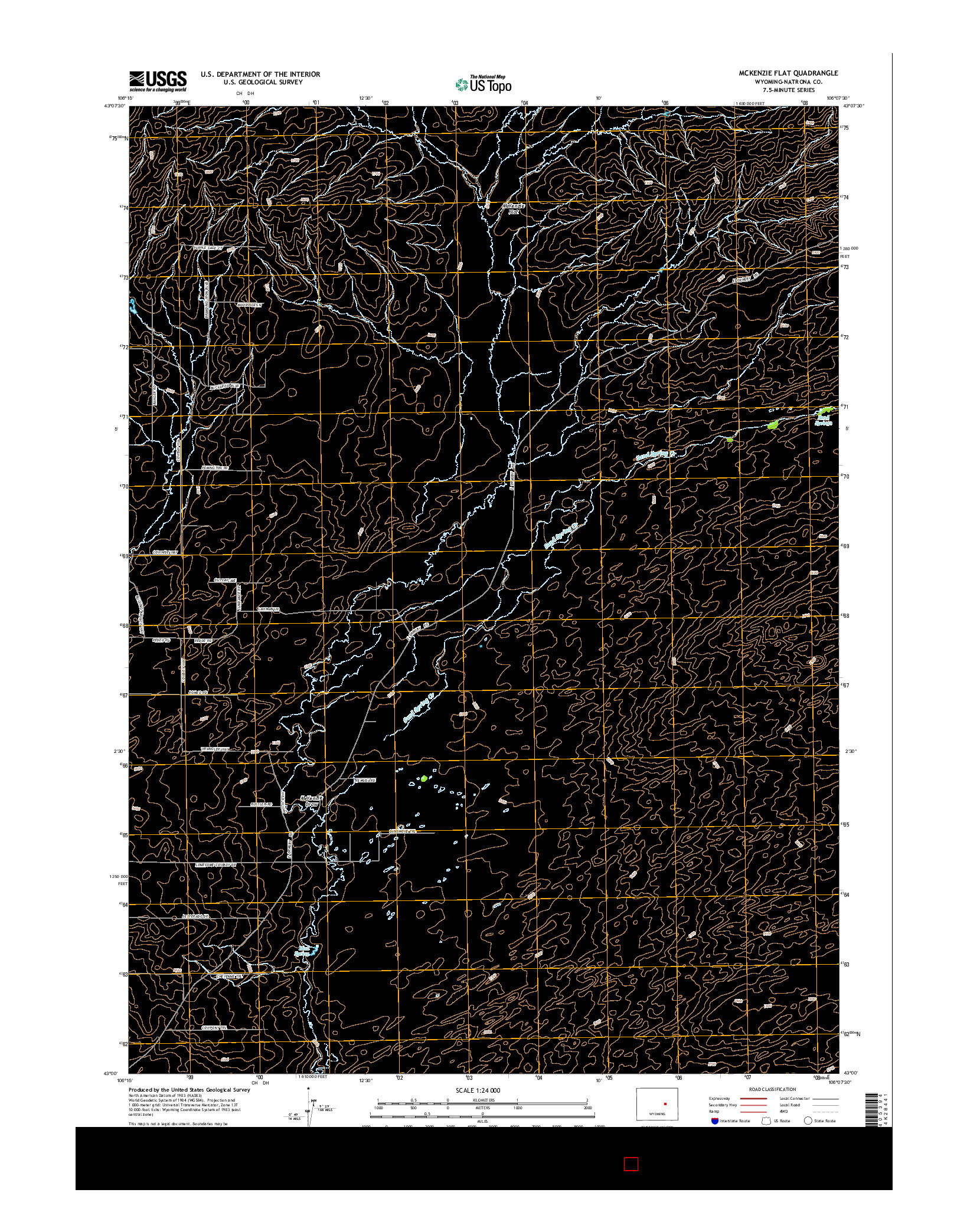 USGS US TOPO 7.5-MINUTE MAP FOR MCKENZIE FLAT, WY 2015