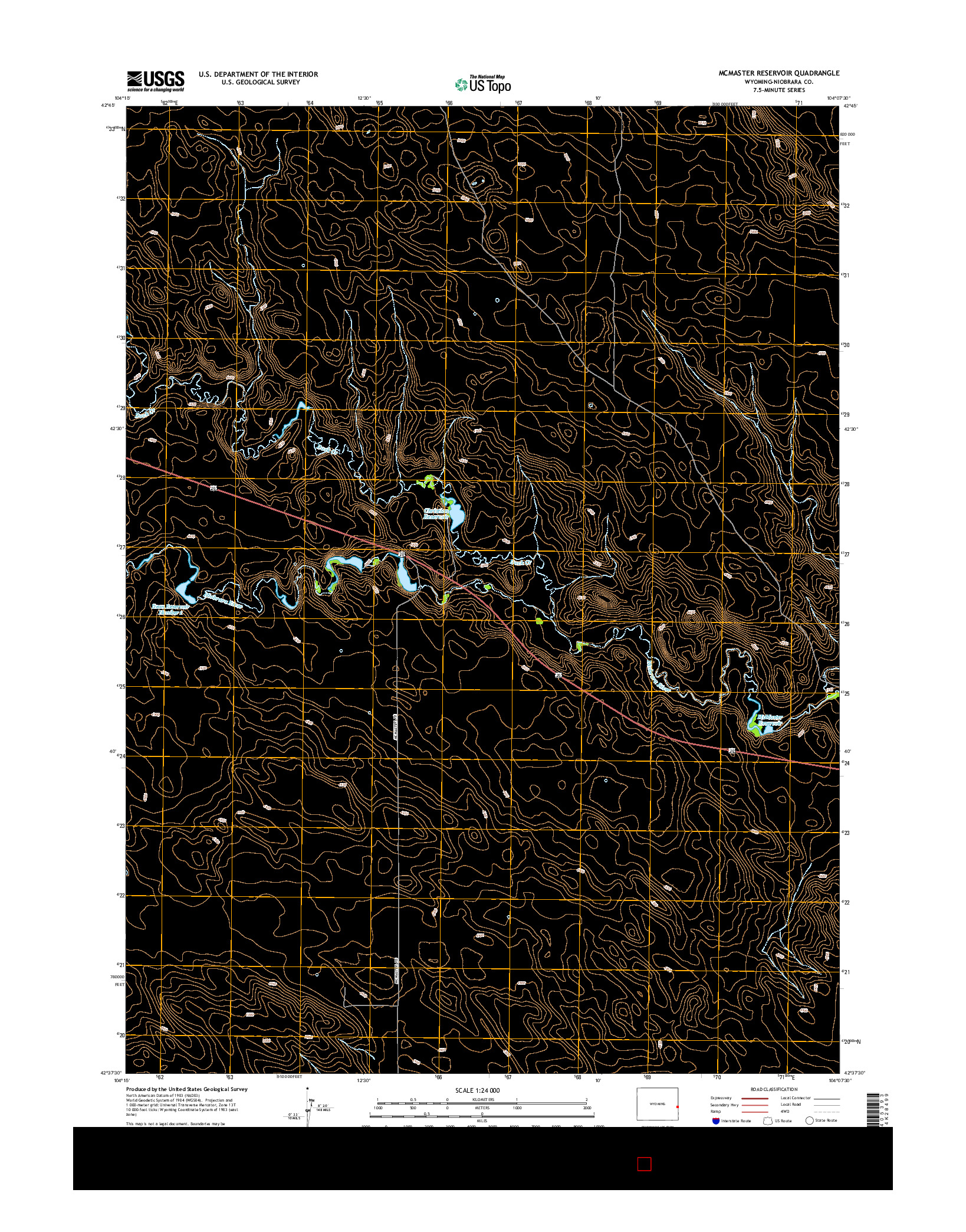 USGS US TOPO 7.5-MINUTE MAP FOR MCMASTER RESERVOIR, WY 2015