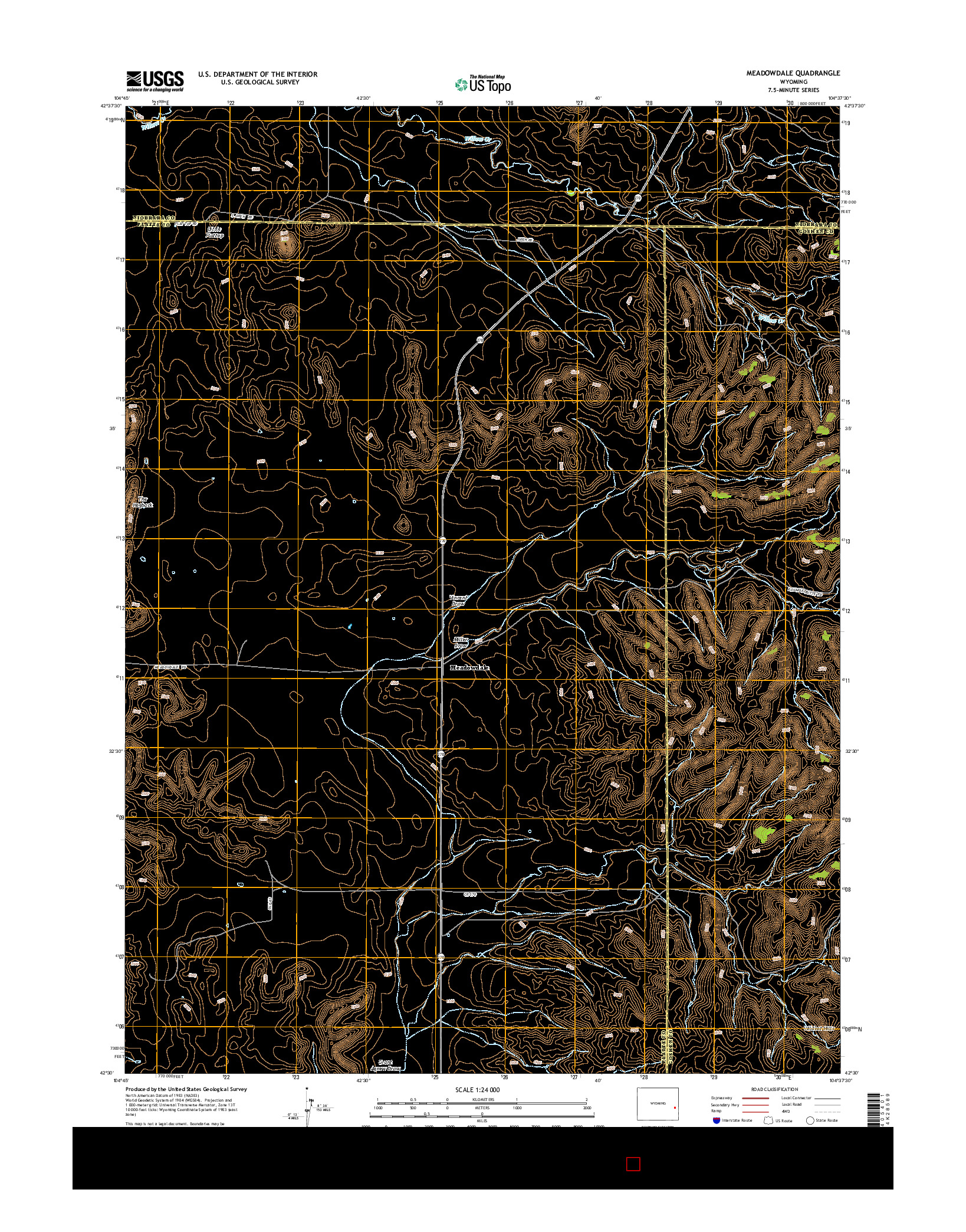 USGS US TOPO 7.5-MINUTE MAP FOR MEADOWDALE, WY 2015