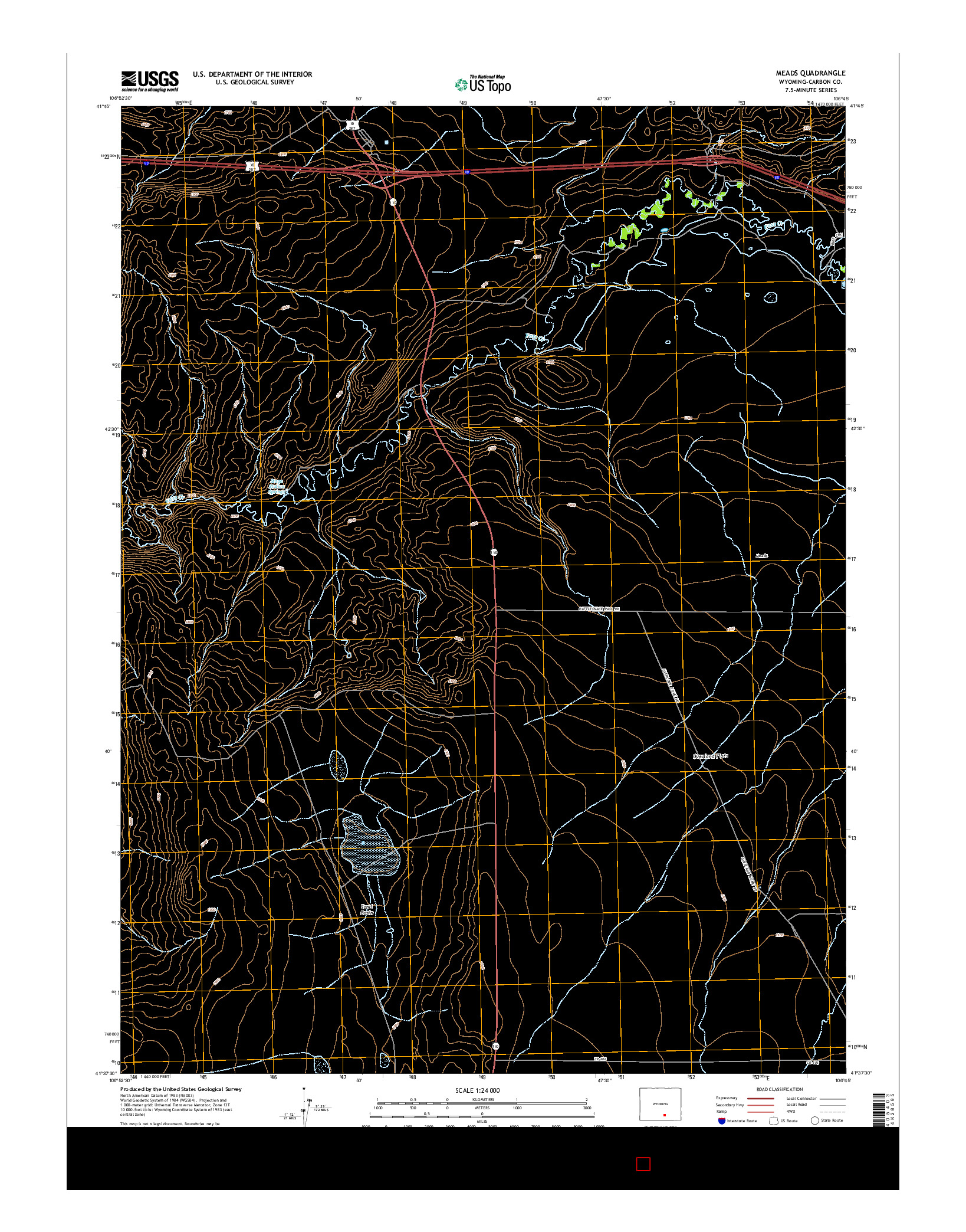 USGS US TOPO 7.5-MINUTE MAP FOR MEADS, WY 2015