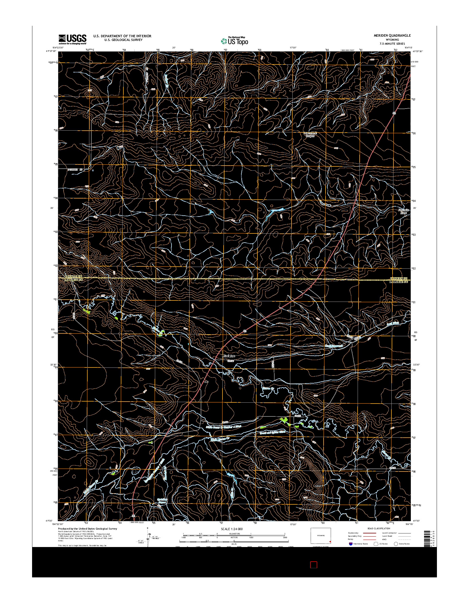 USGS US TOPO 7.5-MINUTE MAP FOR MERIDEN, WY 2015
