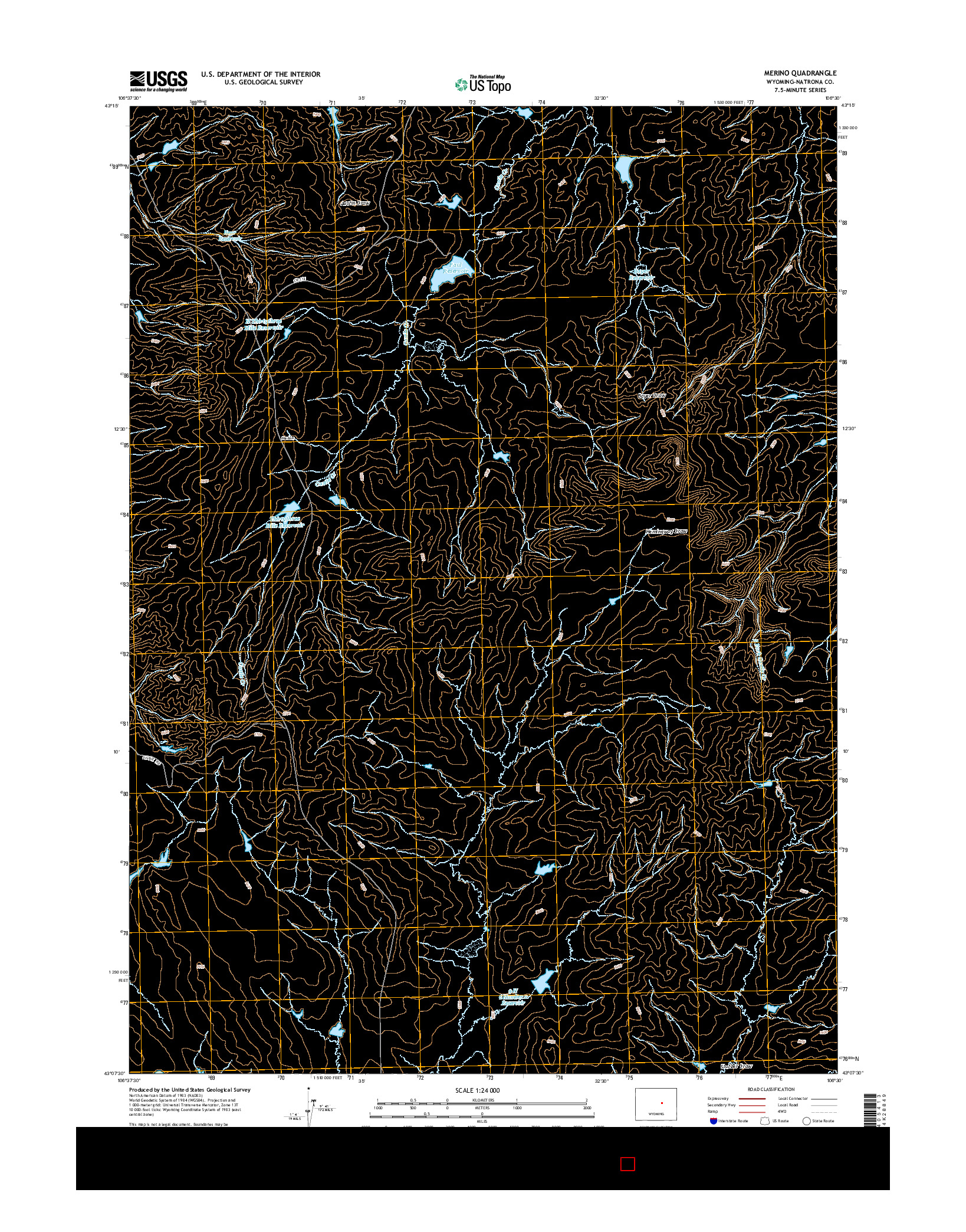 USGS US TOPO 7.5-MINUTE MAP FOR MERINO, WY 2015