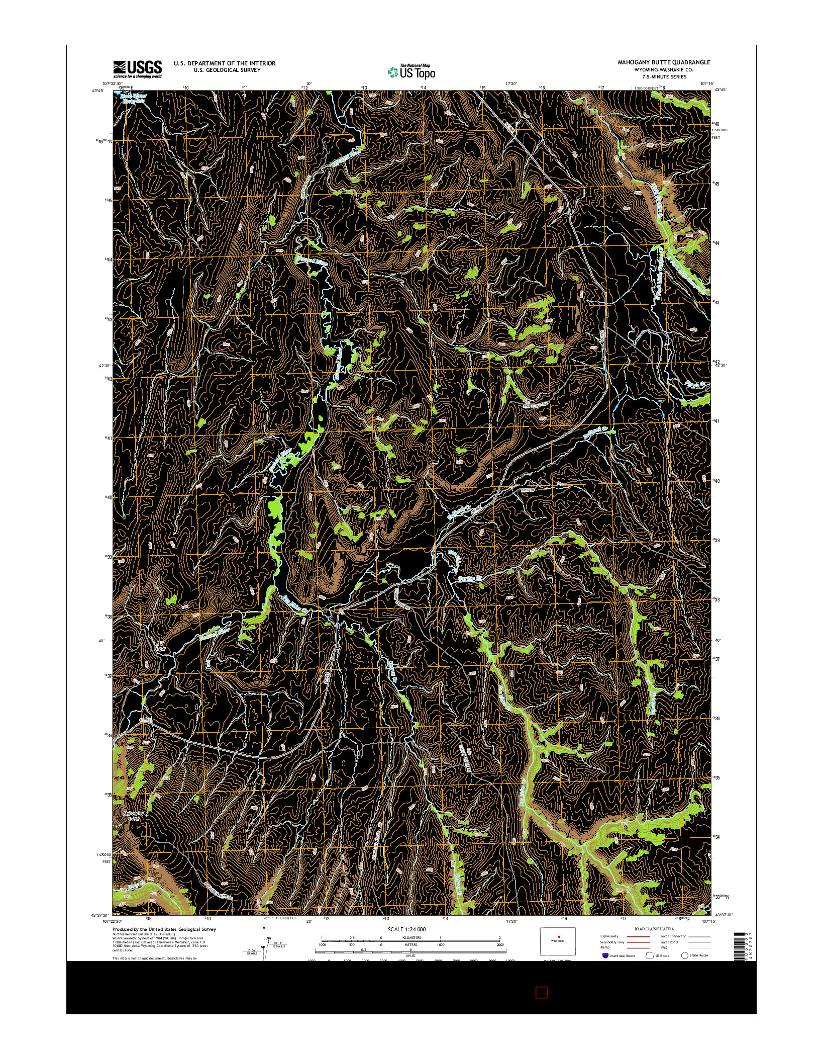 USGS US TOPO 7.5-MINUTE MAP FOR MAHOGANY BUTTE, WY 2015