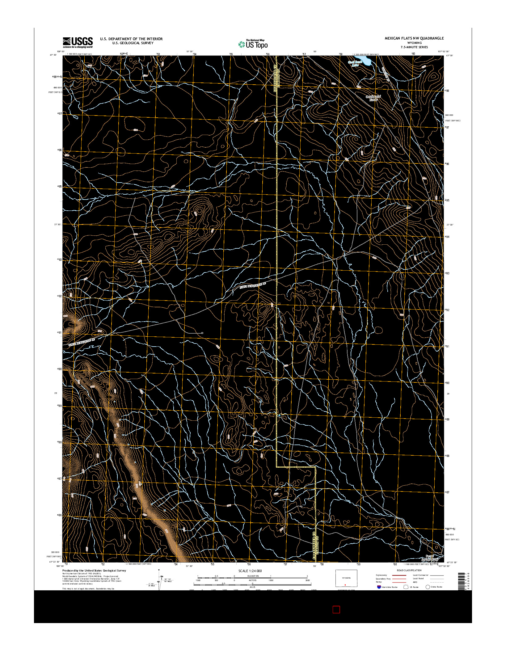USGS US TOPO 7.5-MINUTE MAP FOR MEXICAN FLATS NW, WY 2015