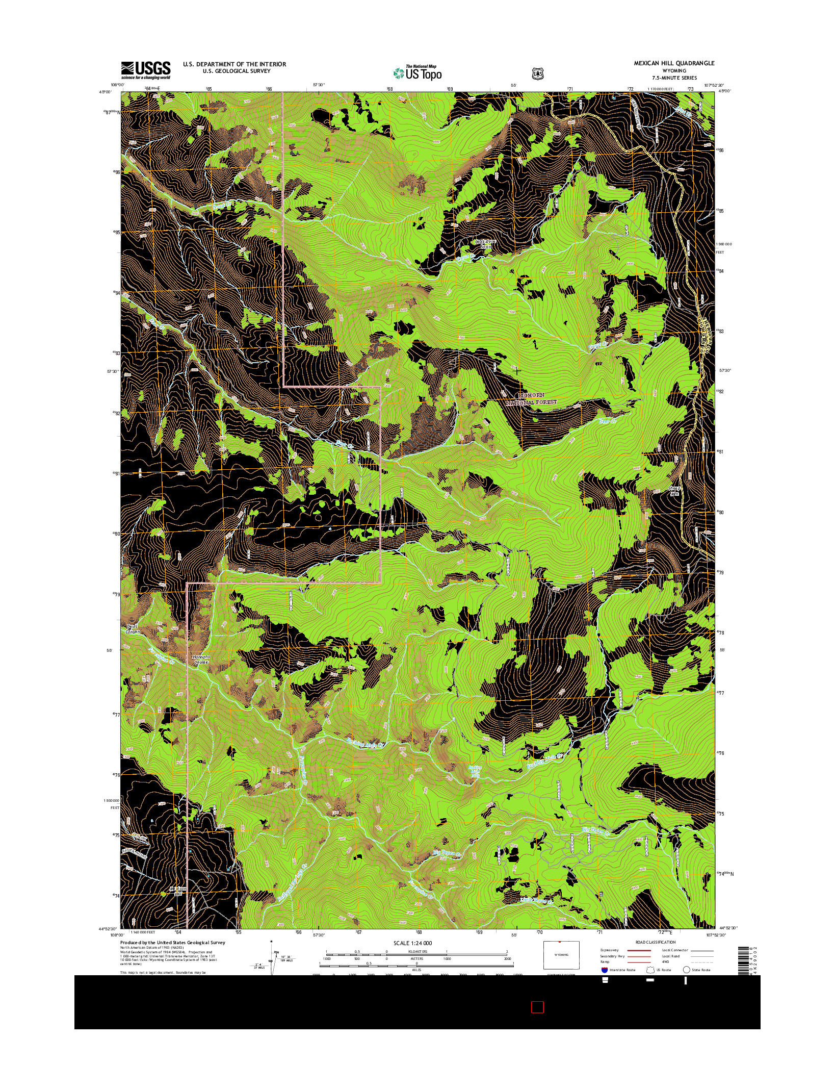 USGS US TOPO 7.5-MINUTE MAP FOR MEXICAN HILL, WY 2015