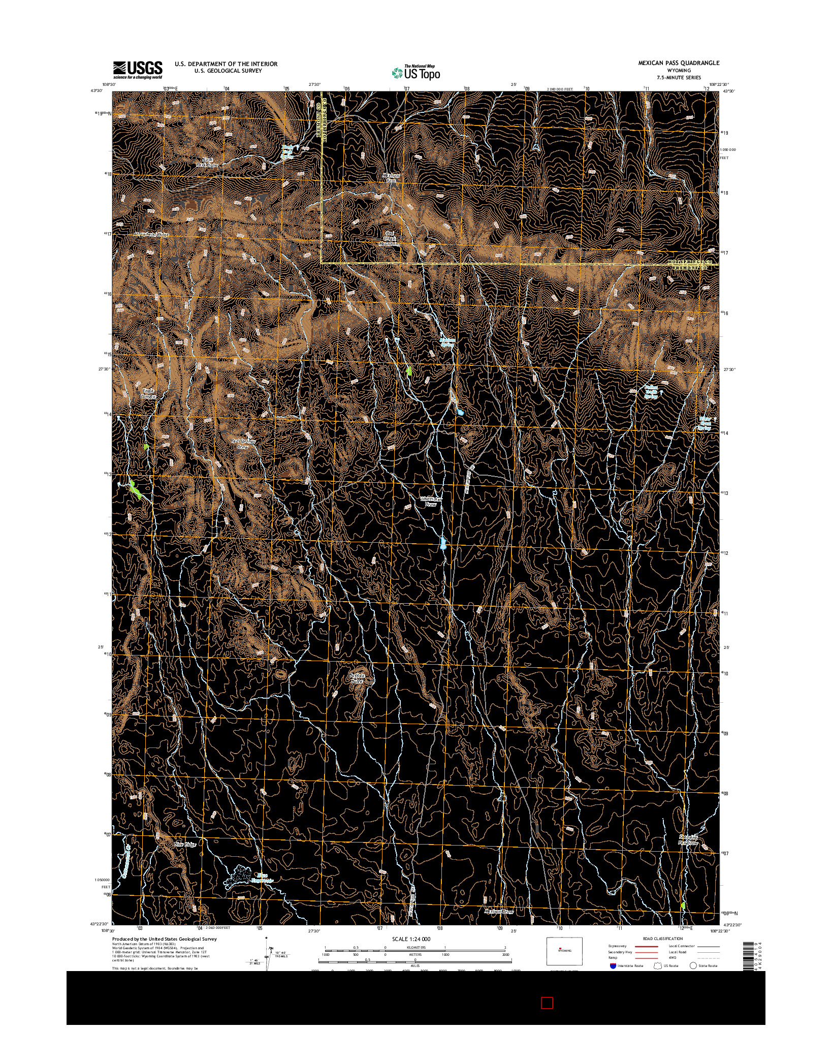 USGS US TOPO 7.5-MINUTE MAP FOR MEXICAN PASS, WY 2015