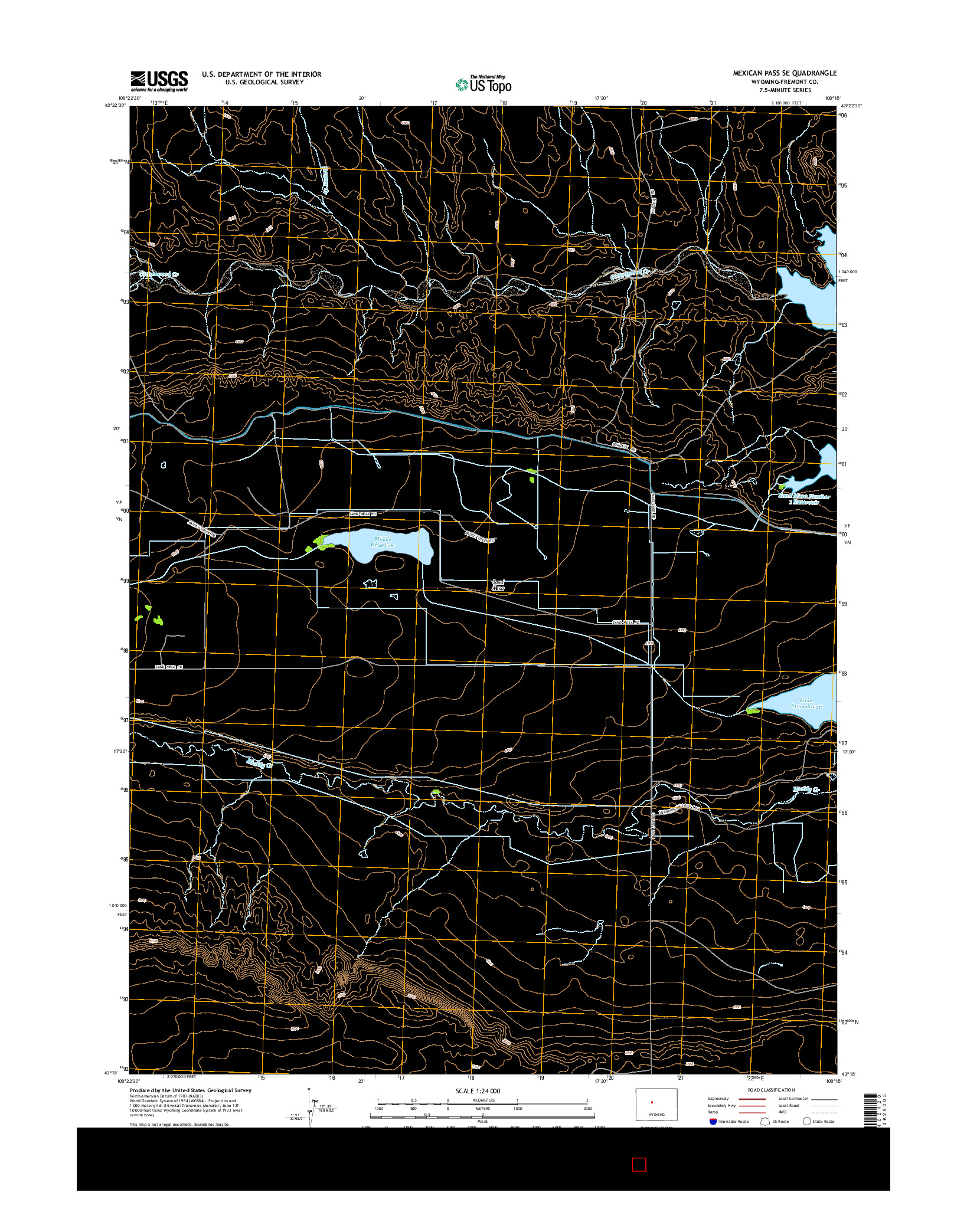 USGS US TOPO 7.5-MINUTE MAP FOR MEXICAN PASS SE, WY 2015