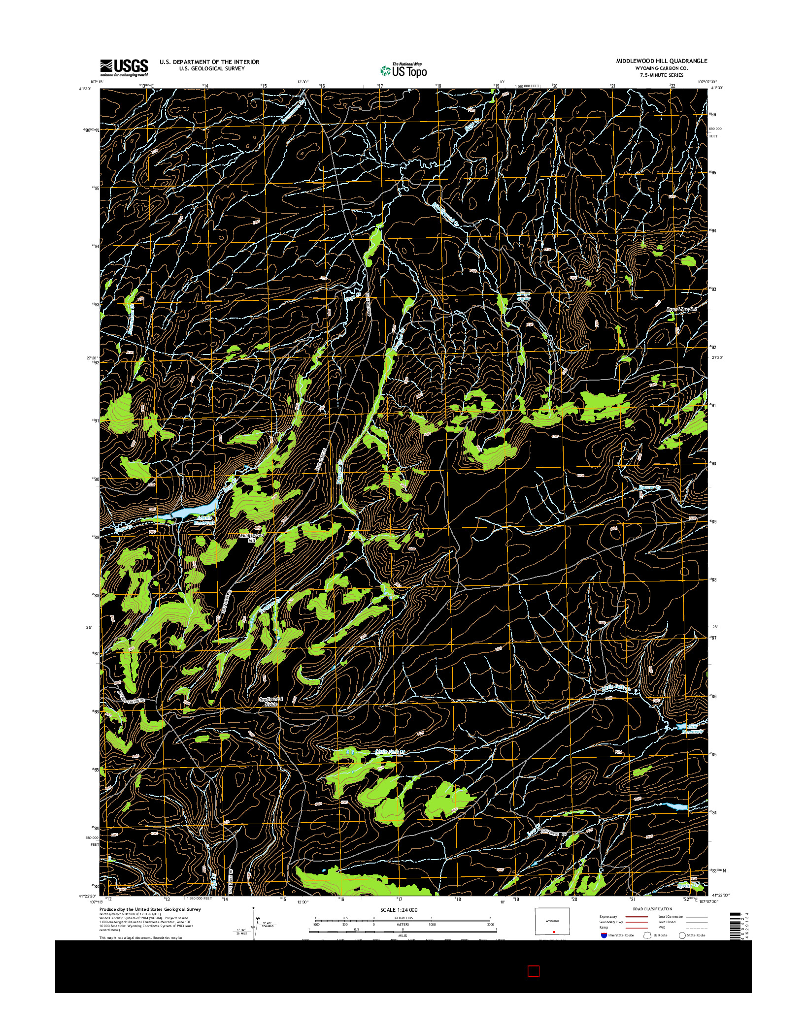 USGS US TOPO 7.5-MINUTE MAP FOR MIDDLEWOOD HILL, WY 2015